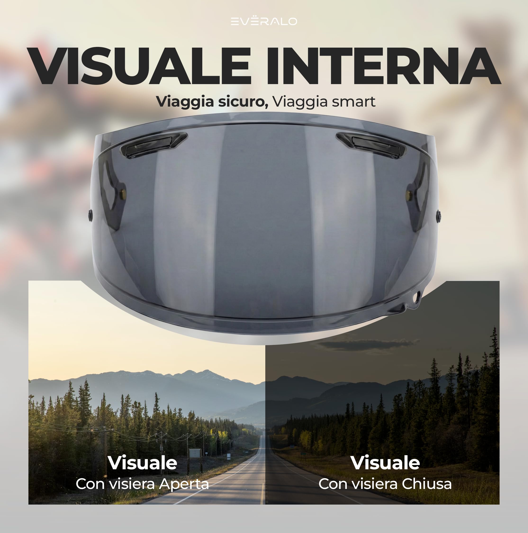 Visiera Compatibile con Arai Chaser X - Rx7v - Rx7x - Quantic - Quantum X - Concept X - Concept Xe - Renegade V - Profile V - Qv Pro - Vas V (Dark Fume')