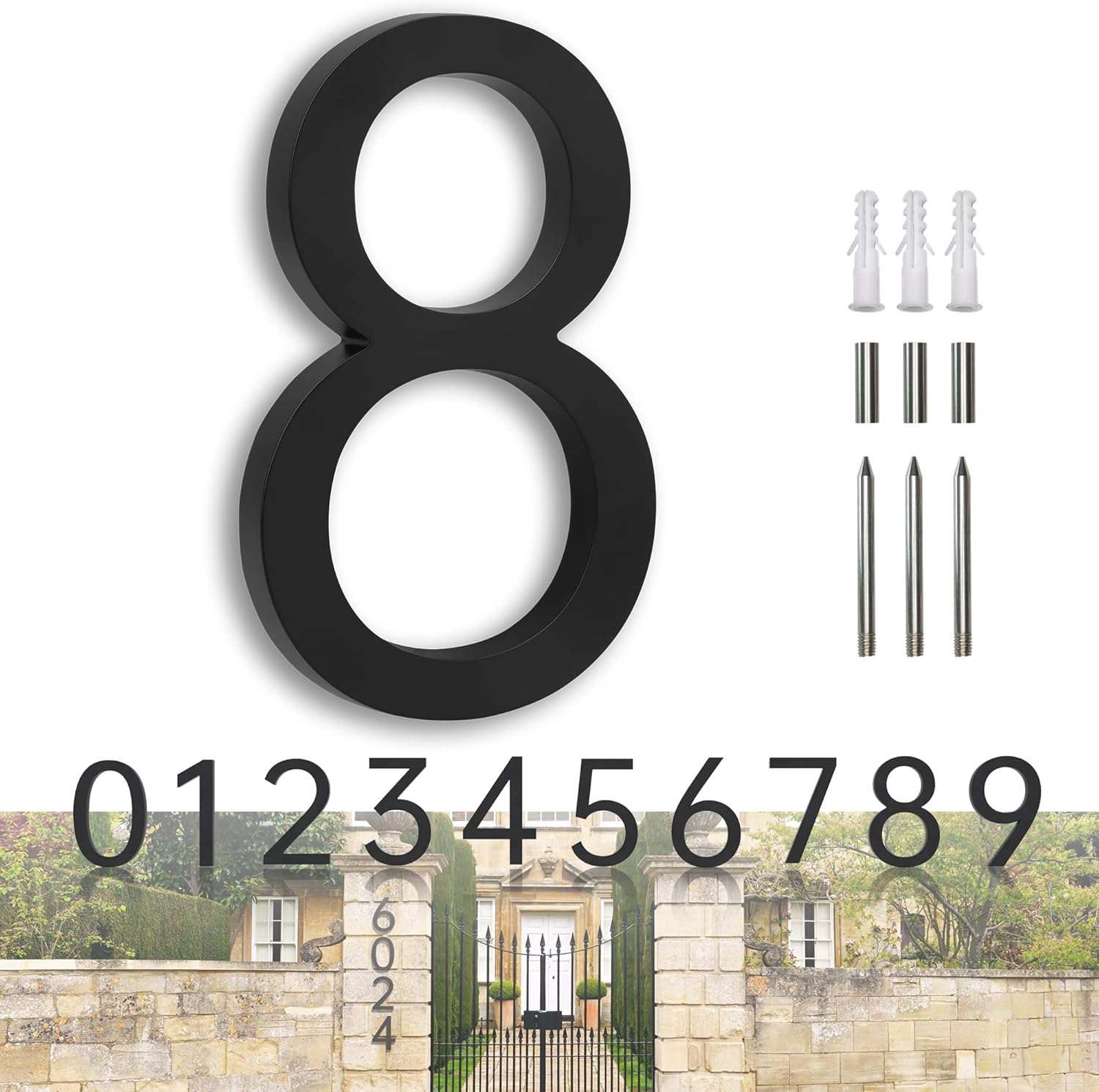House Numbers for Outside Modern House Numbers Metal Black