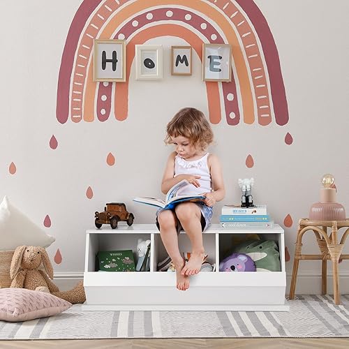 Miniatura 6 de Cowiewie Organizador de almacenamiento de juguetes, estante apilable de almacenamiento de juguetes para niños, caja de juguetes de gran capacidad