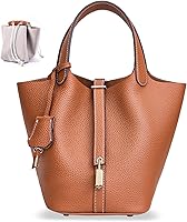 Hedexe Genuine Leather Bucket Bag for Women - Handmade Luxury Tote Crossbody Purse, Travel Satchel Top Handle