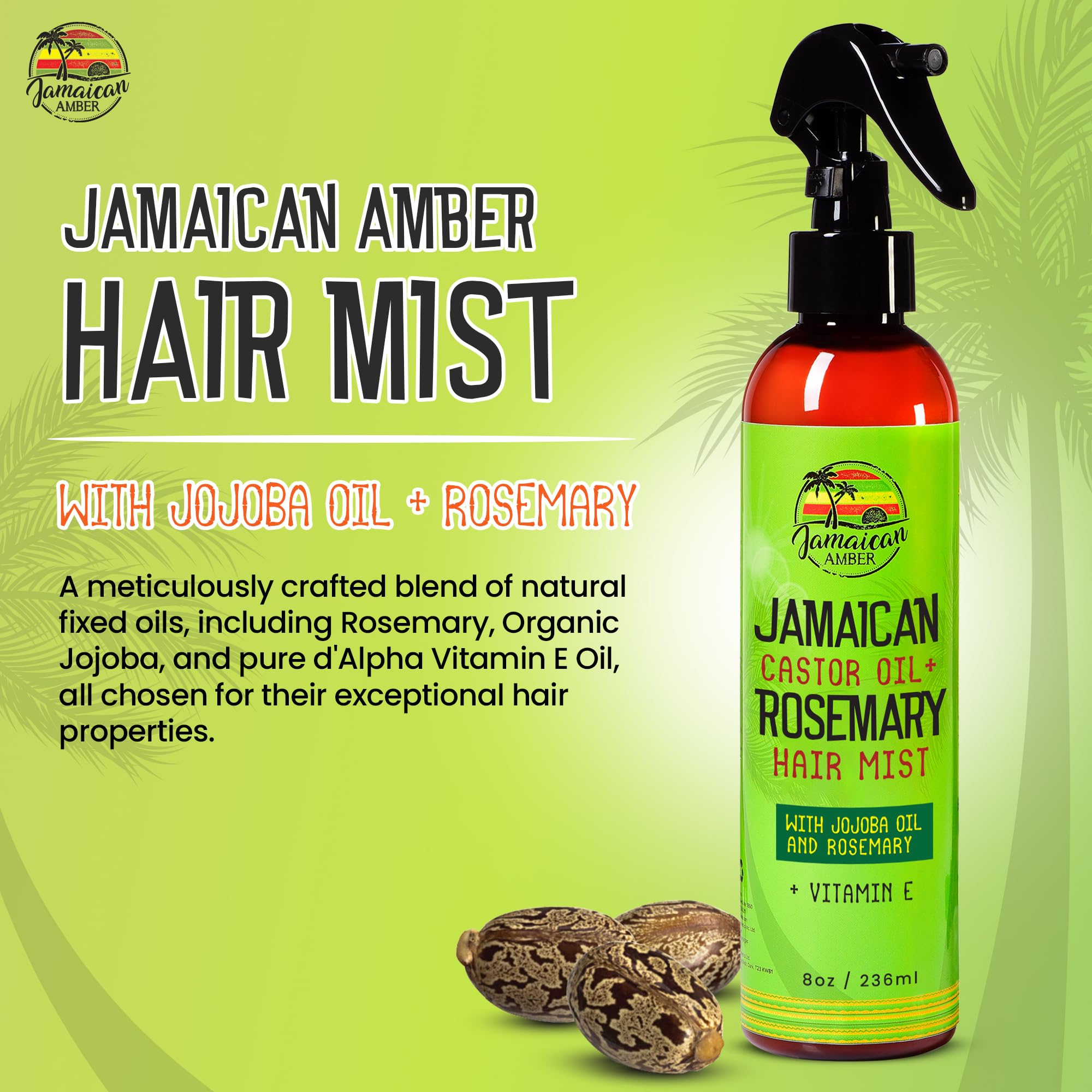 Jamaican Amber Jamaican Castor Oil & Romero Leave-in-Haarnebel 8 oz/236 ml
