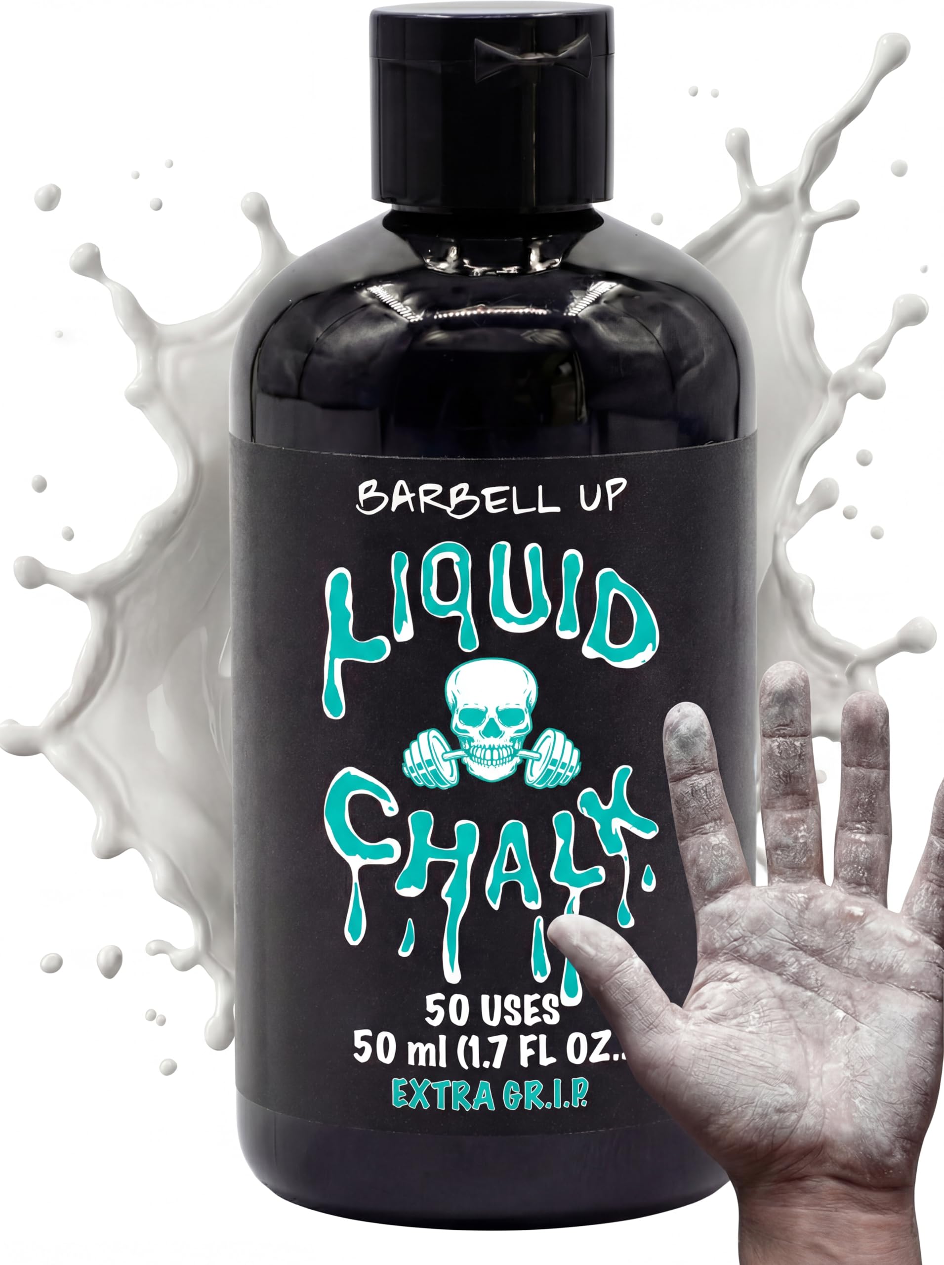Barbell UP - Liquid Chalk - Gym Chalk for Crossfit, Weightlifting, Powerlifting, Gymnastic Chalk for Bouldering and Lifting (250ml Water-Based)