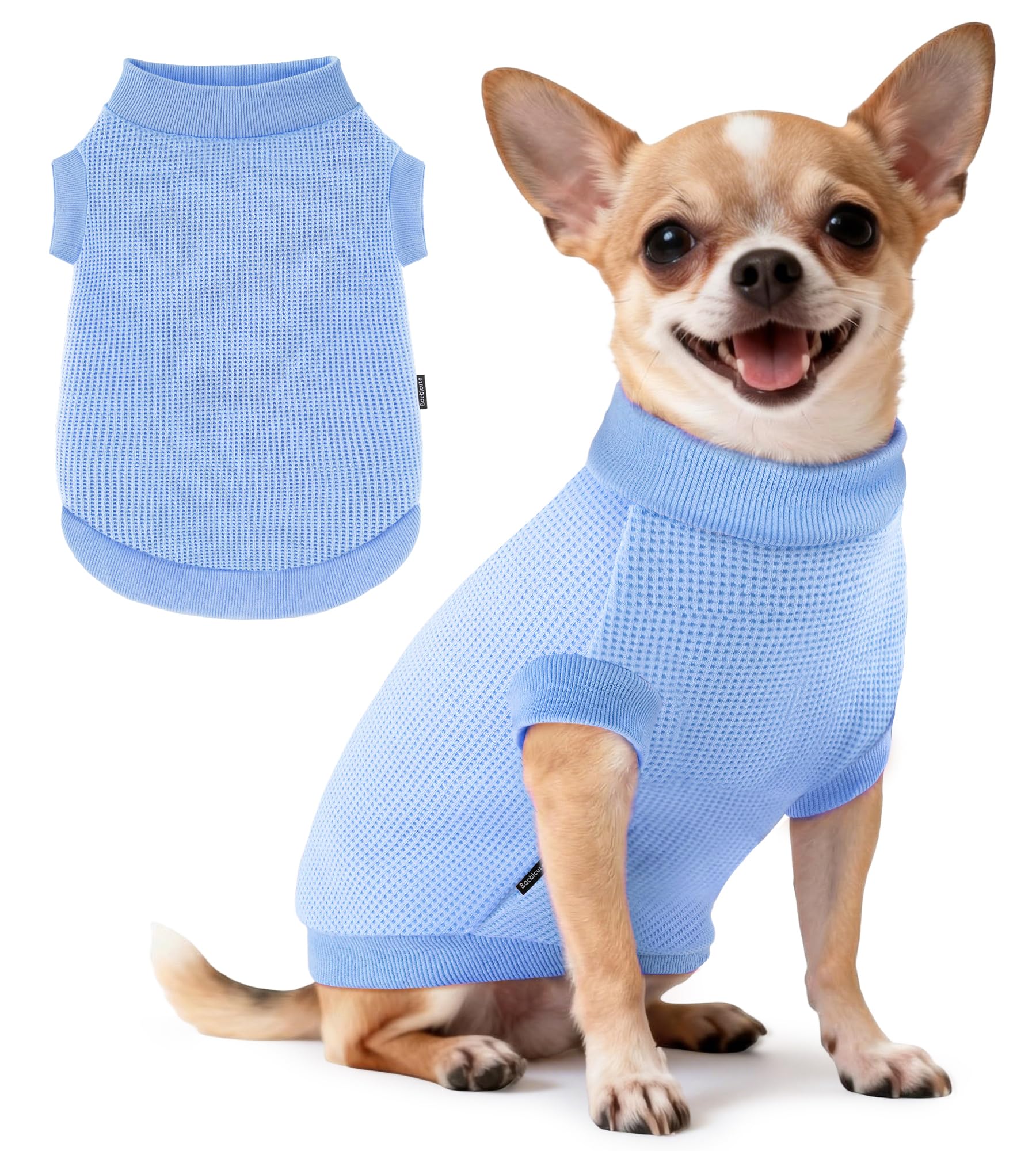 1 Pack Dog Shirt for Small Supplies Functional Waffle Dog Clothes Warm Soft Sweatshirt Outfit for Dogs Cats Pet Apparel
