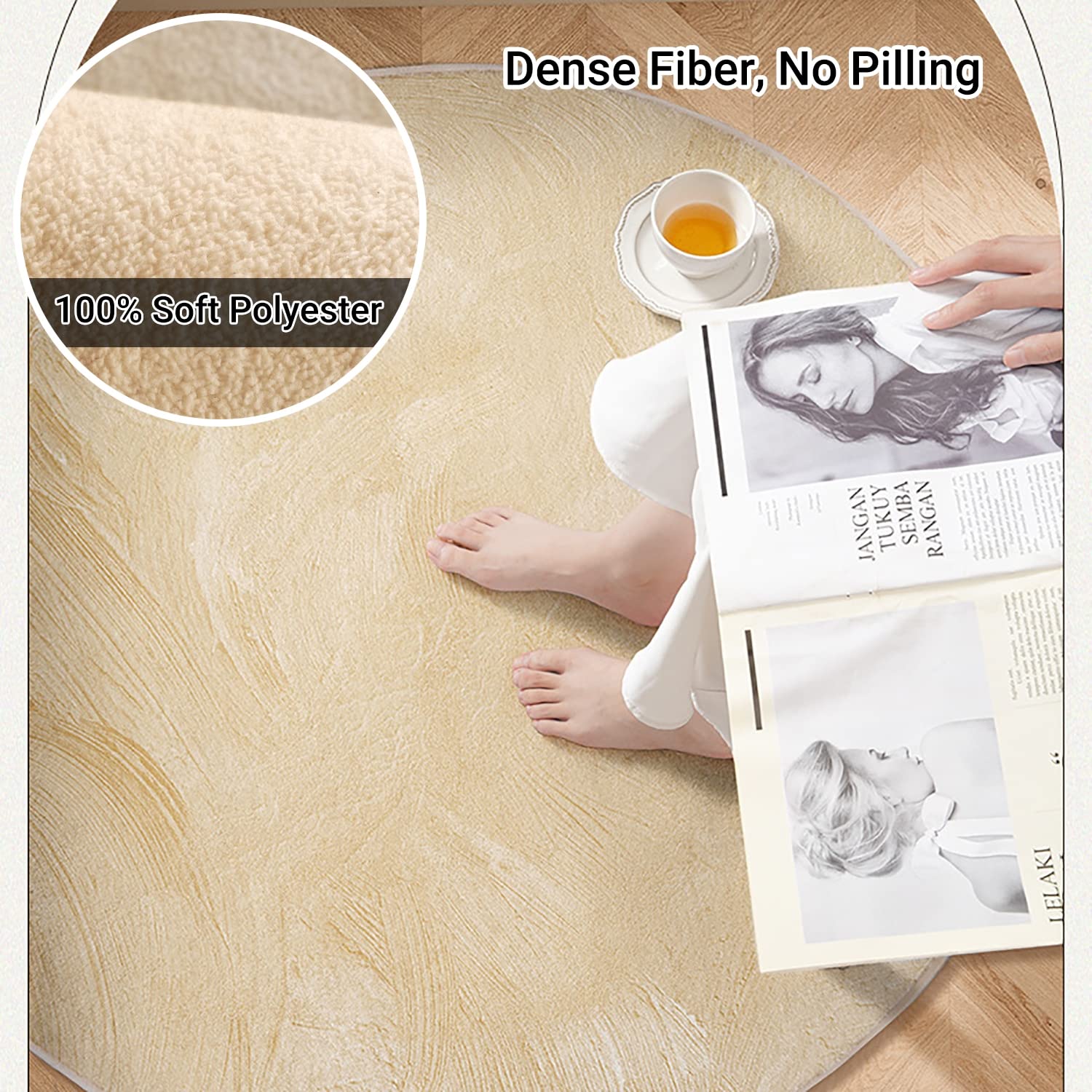 Protector Suelo Silla Ruedas, Anti-Deslizante, Alfombra Suelo Gaming Redonda, Alfombra para Silla de Escritorio, para Suelos Duros, Laminado y Azulejos, Parquet,C,100cm/40inch