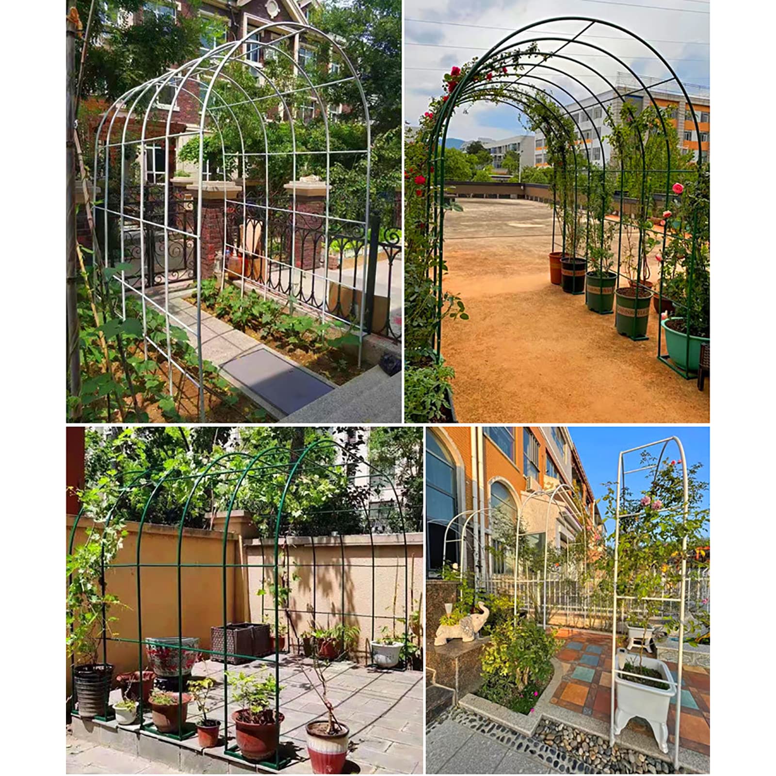 Galwanizowany metalowy łuk róży, odporny na warunki atmosferyczne, do ogrodu, patio i tarasu, elegancki łuk do roślin pnących i róż