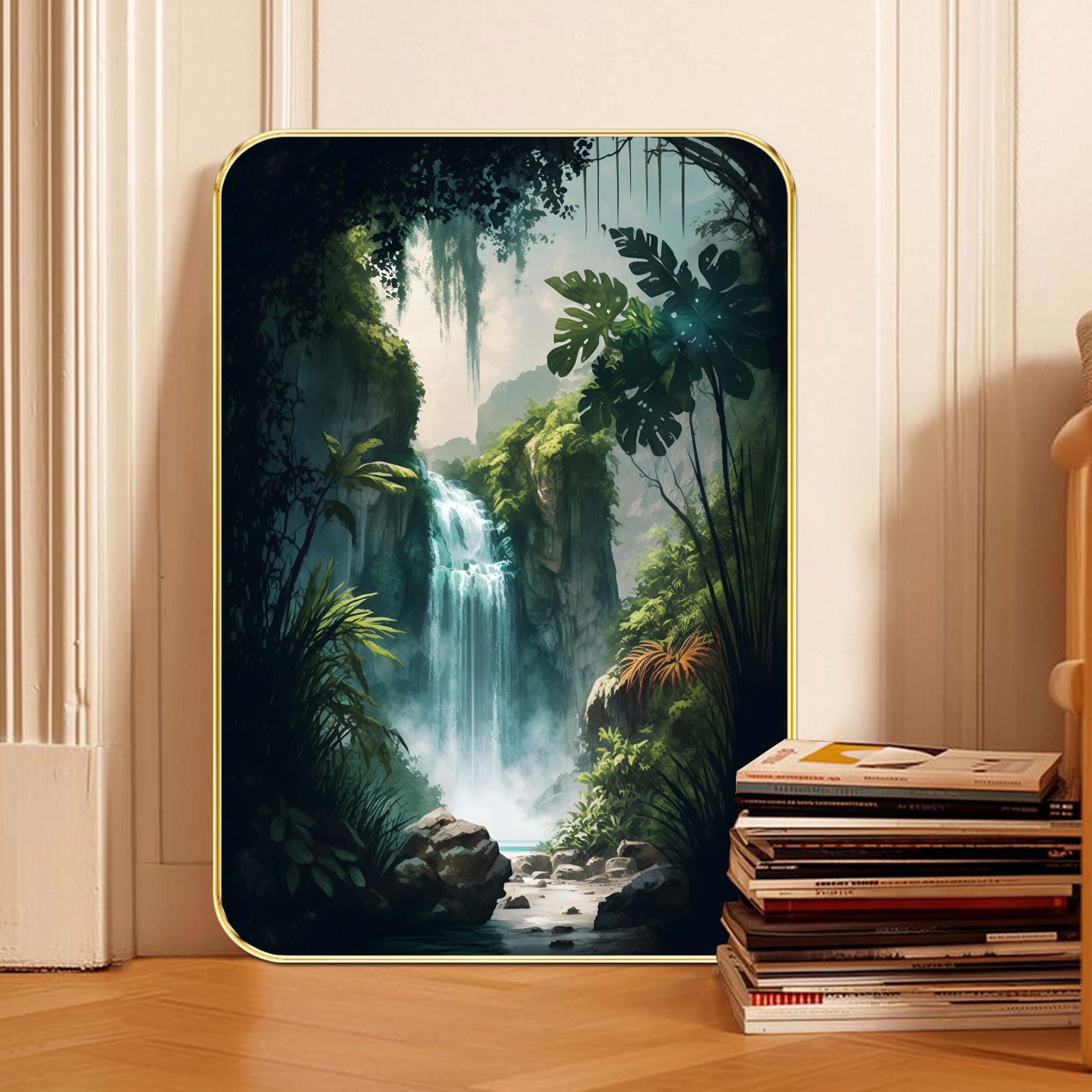 Waterfall Painting - Modern Art with Sparkle Finish -7 Waterfall Painting - Modern Art with Sparkle Finish -7