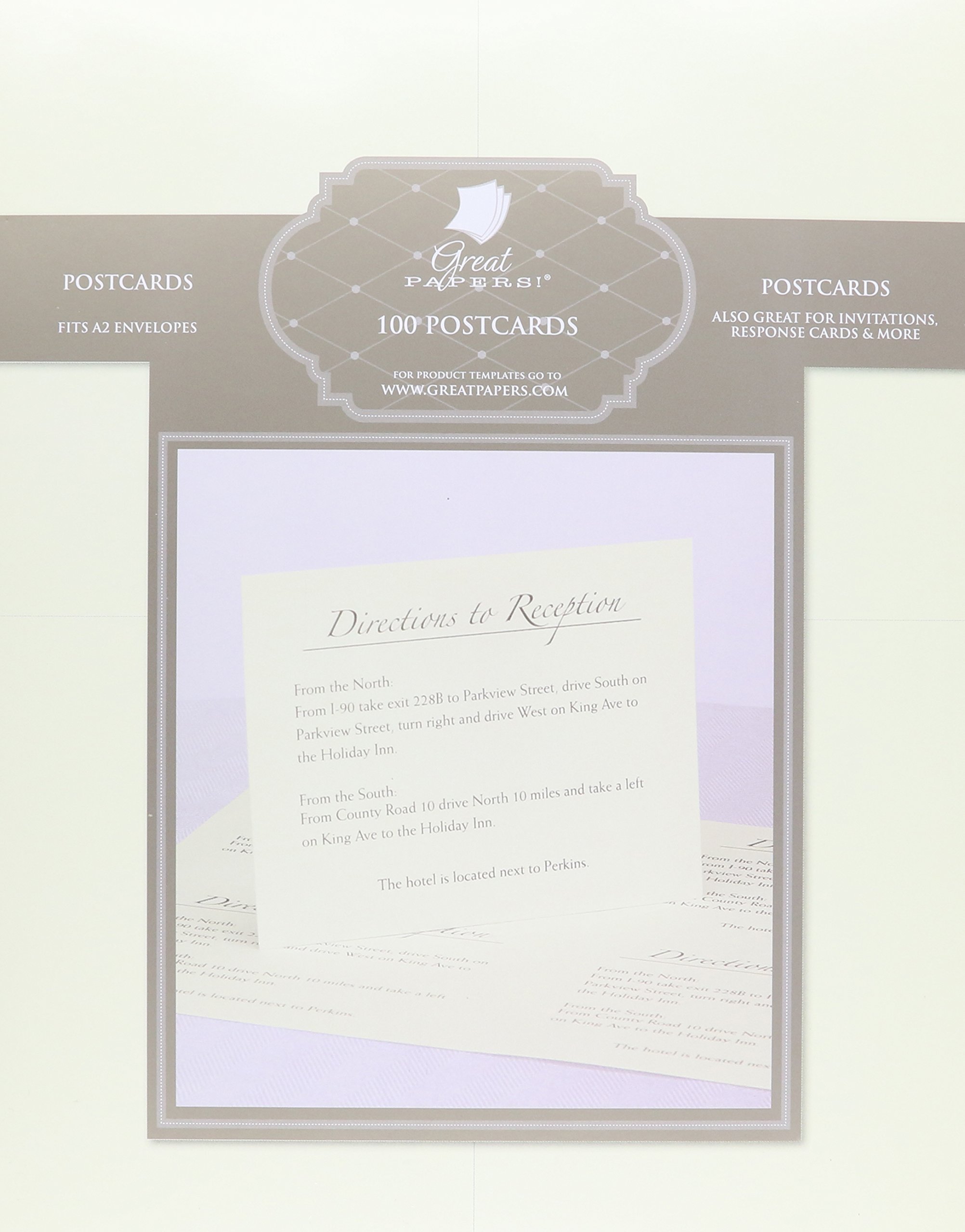 Great Papers! Ivory 4-Up Postcards, 25 sheets/100 postcards, 5.5" x 4.25" (912550)