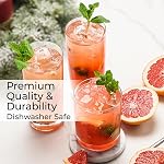 MIAMIO - Drinking Glasses Set of 12/6 x Small 370 ml and 6X Big 450 ml Glass Cups for Water, Cocktails, Tea and Beer - Dishwasher Safe