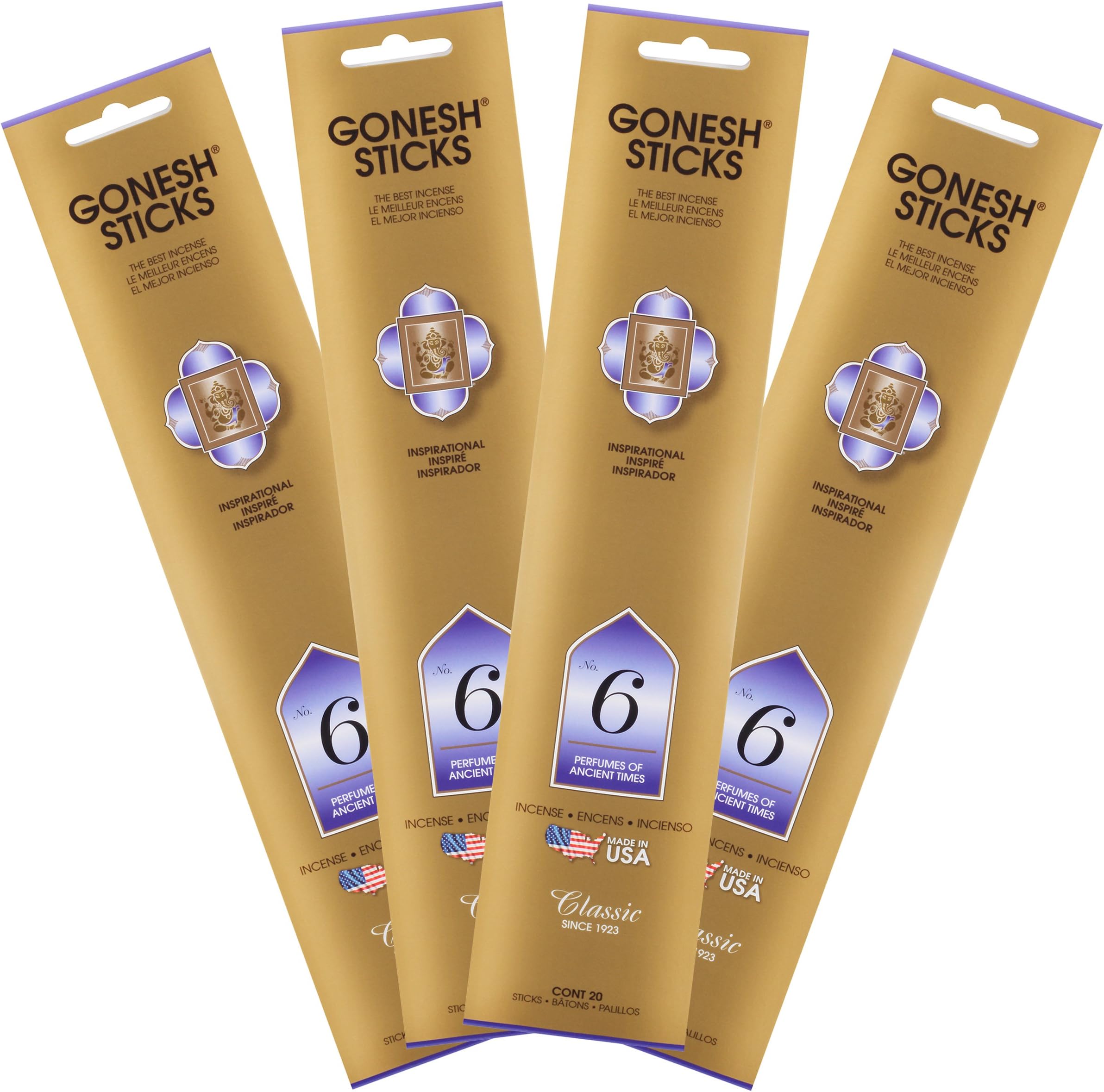 Classic Collection #6 Incense (4 Pack), 4 Piece, Gold