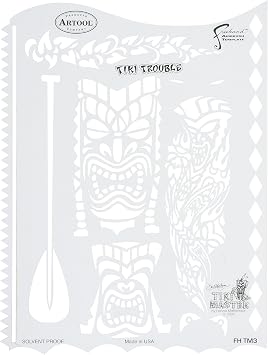 Artool Freehand Airbrush Templates, Tiki Trouble Stencil