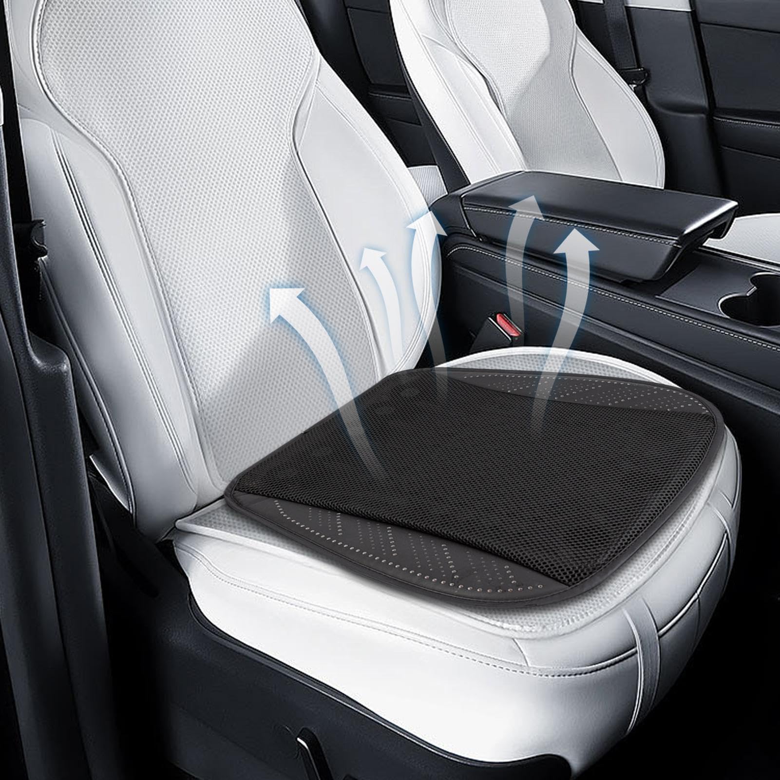 Generisch 43 x 43 cm, cuscino refrigerante per auto, tappetino traspirante, antiscivolo, rimovibile, lavabile per guida, ufficio