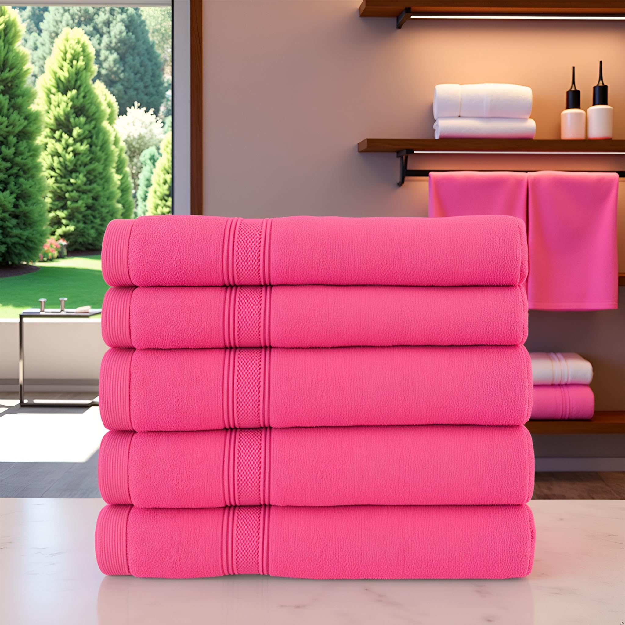 Diamond Tex Premium flannels/face cloths 100% Cotton Washcloths (30x30 cm 600 GSM) – Soft Flannel Face cloth, Face Towels for Beauty Routine, (Face flannels pack of 6, Pink)