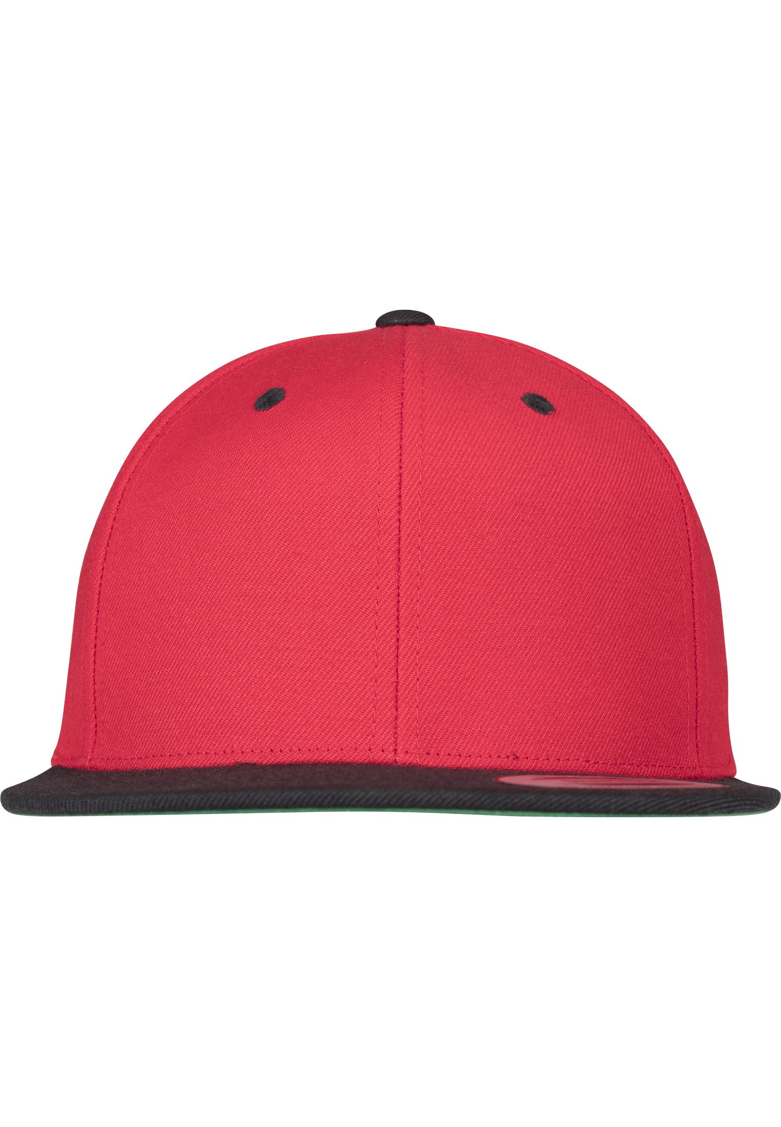 Yupoong Flexfit Unisex Kappe Classic Snapback 2-Tone, zweifarbige blanko Cap mit geradem Schirm, One Size Einheitsgröße für Männer und Frauen, Farbe red/blk