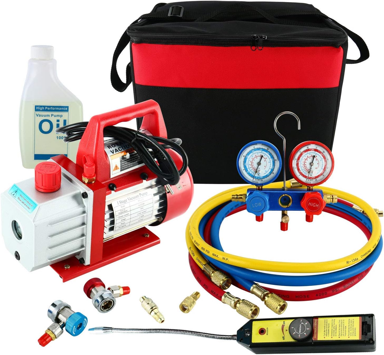 YaeTek 4CFM 1/3HP Rotary Vane Air Vacuum Pump HVAC A/C Refrigeration