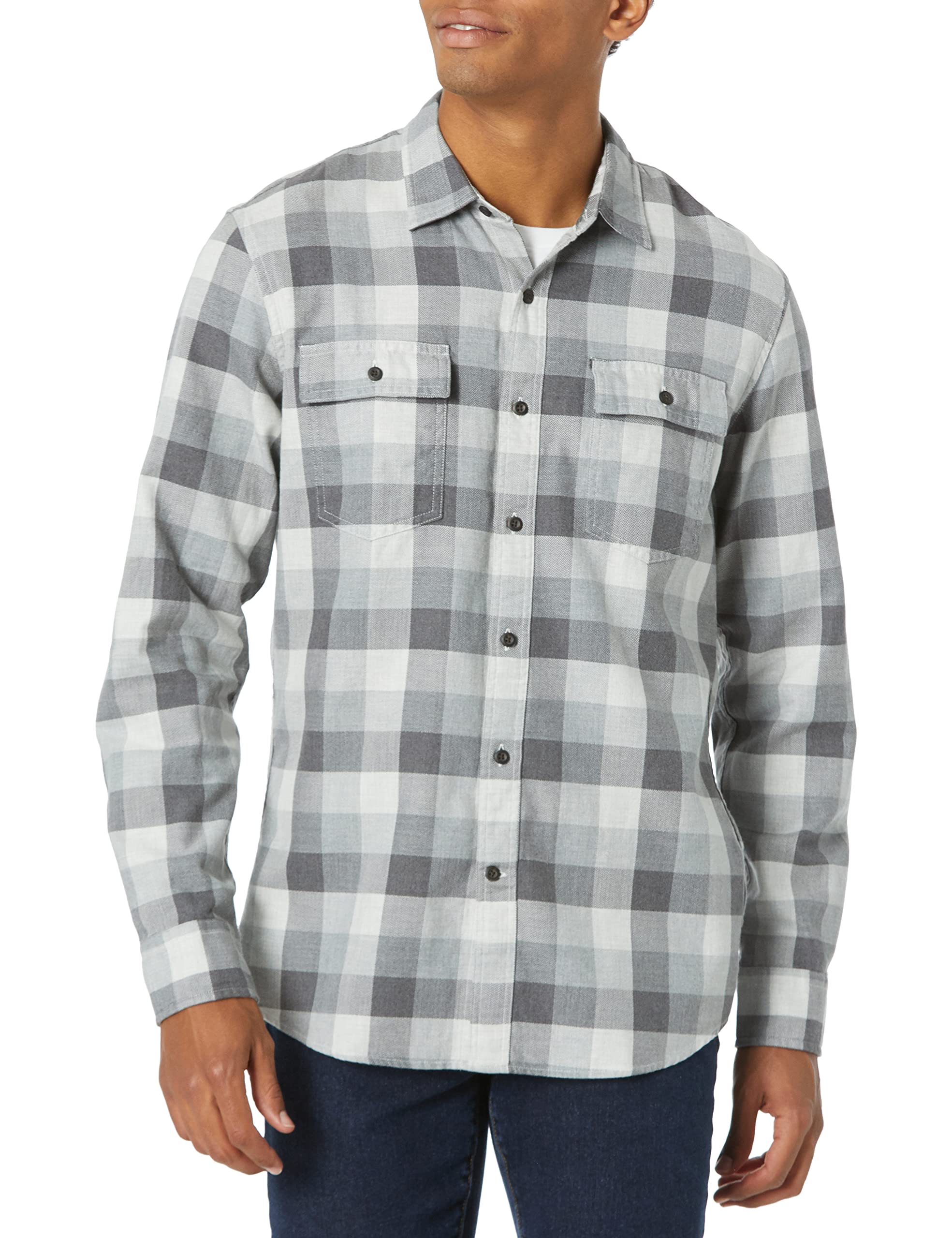 Goodthreads Men's Standard-Fit Long-Sleeve Plaid Herringbone Shirt