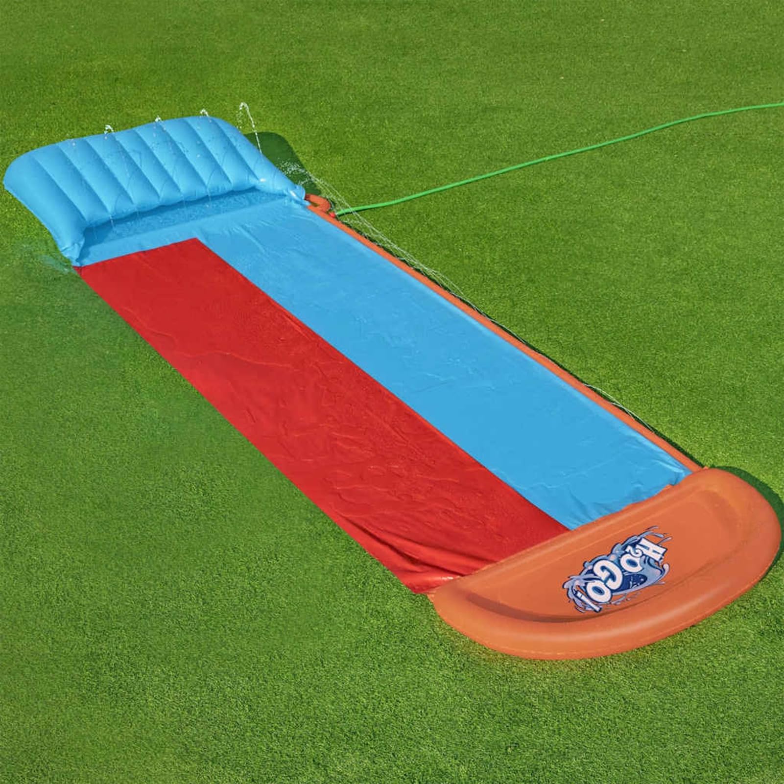 H2OGO Wasserrutsche Tsunami Splash Ramp - Doppelseitige Rutsche, Einfach Auf- und Abbau, PVC, 472x140x30,5 cm Model93320