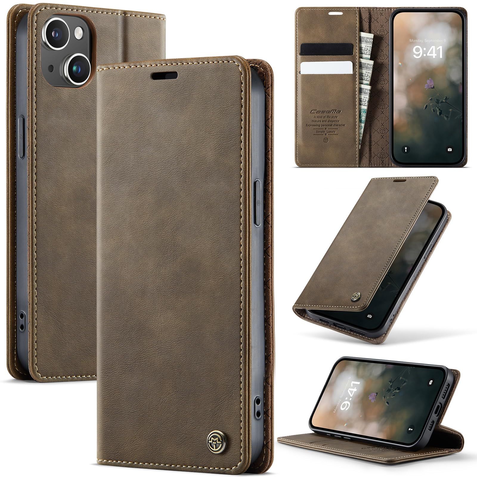 Lonjanfon Handyhülle, hülle klapphülle[Premium Hochwertig Lederhulle][RFID Blockierung][Ständer Funktion][Kartenfach] Schutzhulle Magnet Klappbar Flip Case Tasche