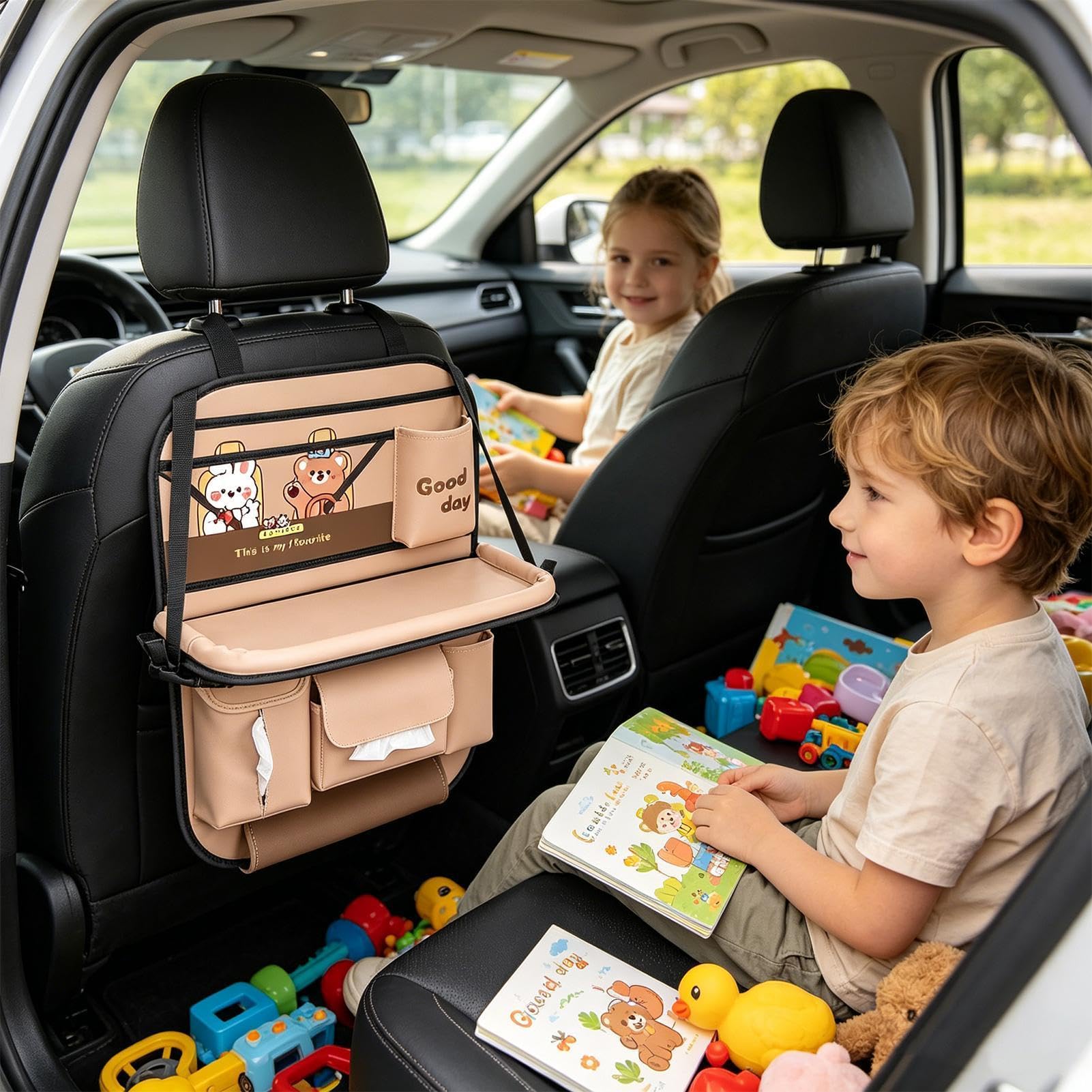 Organizer per Schienale Auto Portaoggetti Multifunzione Impermeabile | Organizer Porta Auto Per Baule Viaggio Campeggio SUV Tazze Snack Passeggeri Posteriori