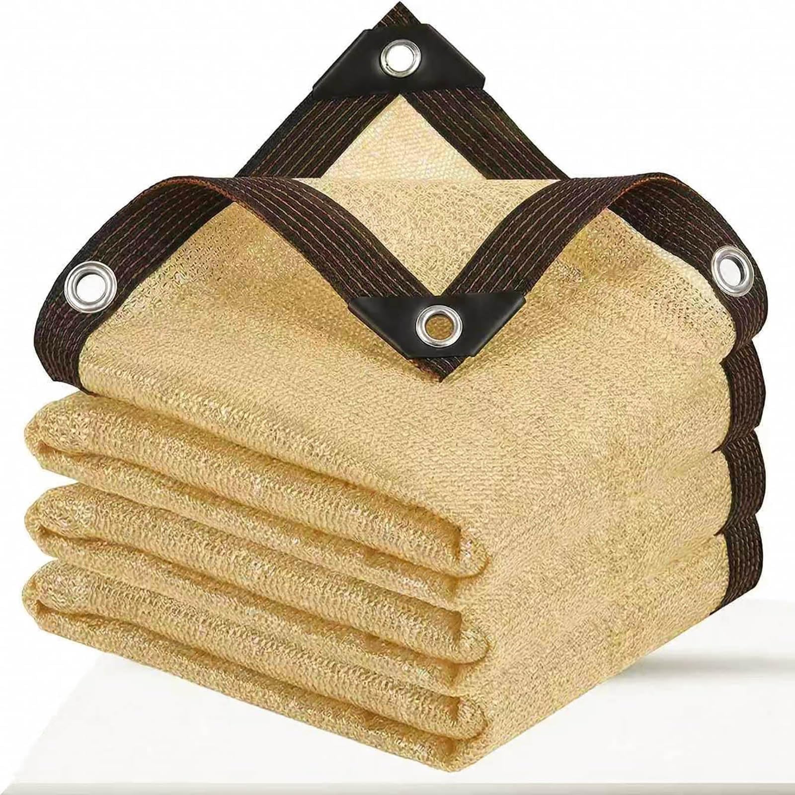 Toile ombrage exterieur pour terrasse et pergolas, bâche anti-UV brun clair