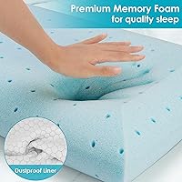 Vista 4 de Almohadas de espuma viscoelásticas para dormir de lado, espalda y boca abajo, almohada de cama con funda lavable y malla transpirable, almohada