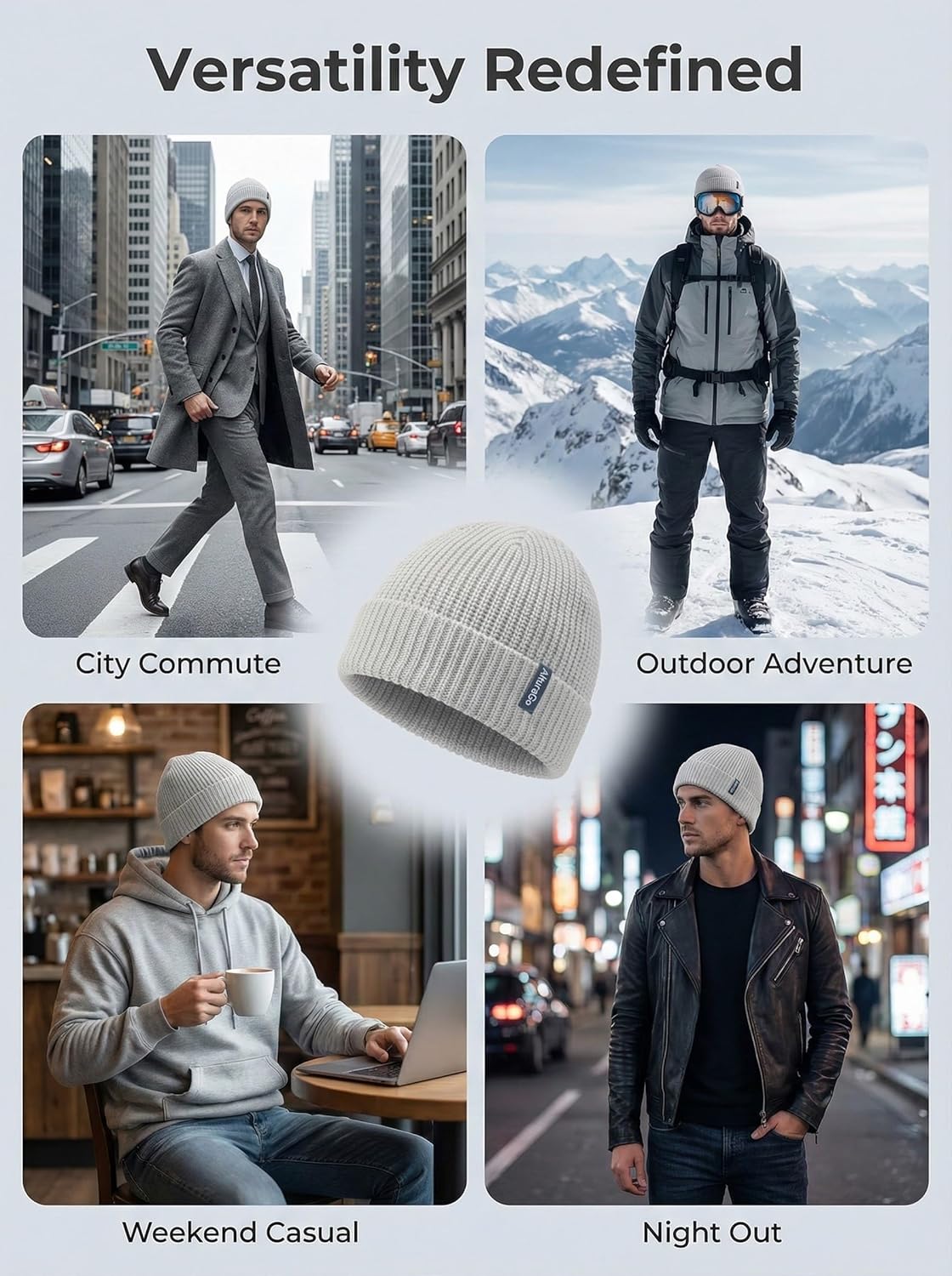 Beanie for Men Women Unisex Winter Hat Cuffed Thick Chunky Knitted Beanies Skull Cap - Image 4