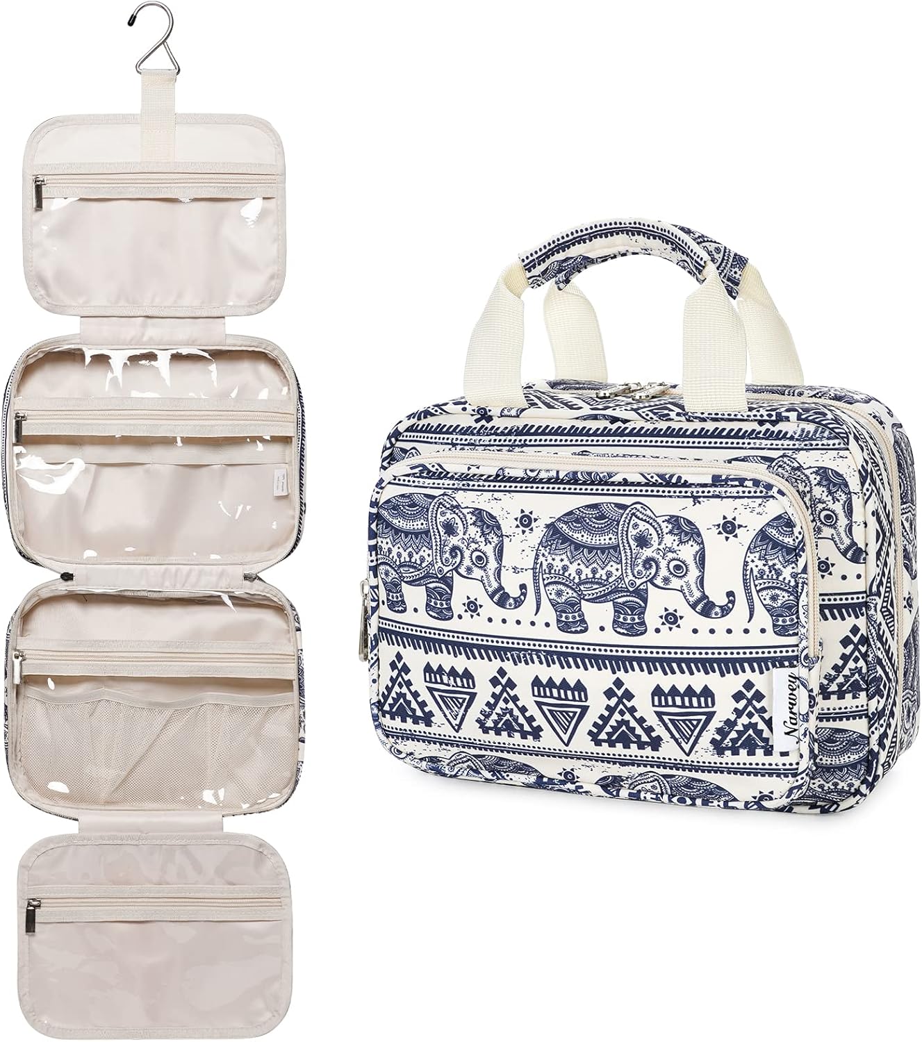 Large Hanging Makeup Bag Travel Toiletry Bag Cosmetic Organizer for Toiletries Toiletree Women and Girls (Elephant) : Beauty & Personal Care