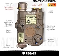 Vista 2 de ACTIONUNION Airsoft PEQ-15 - Láser IR + láser rojo visible + linterna LED blanca