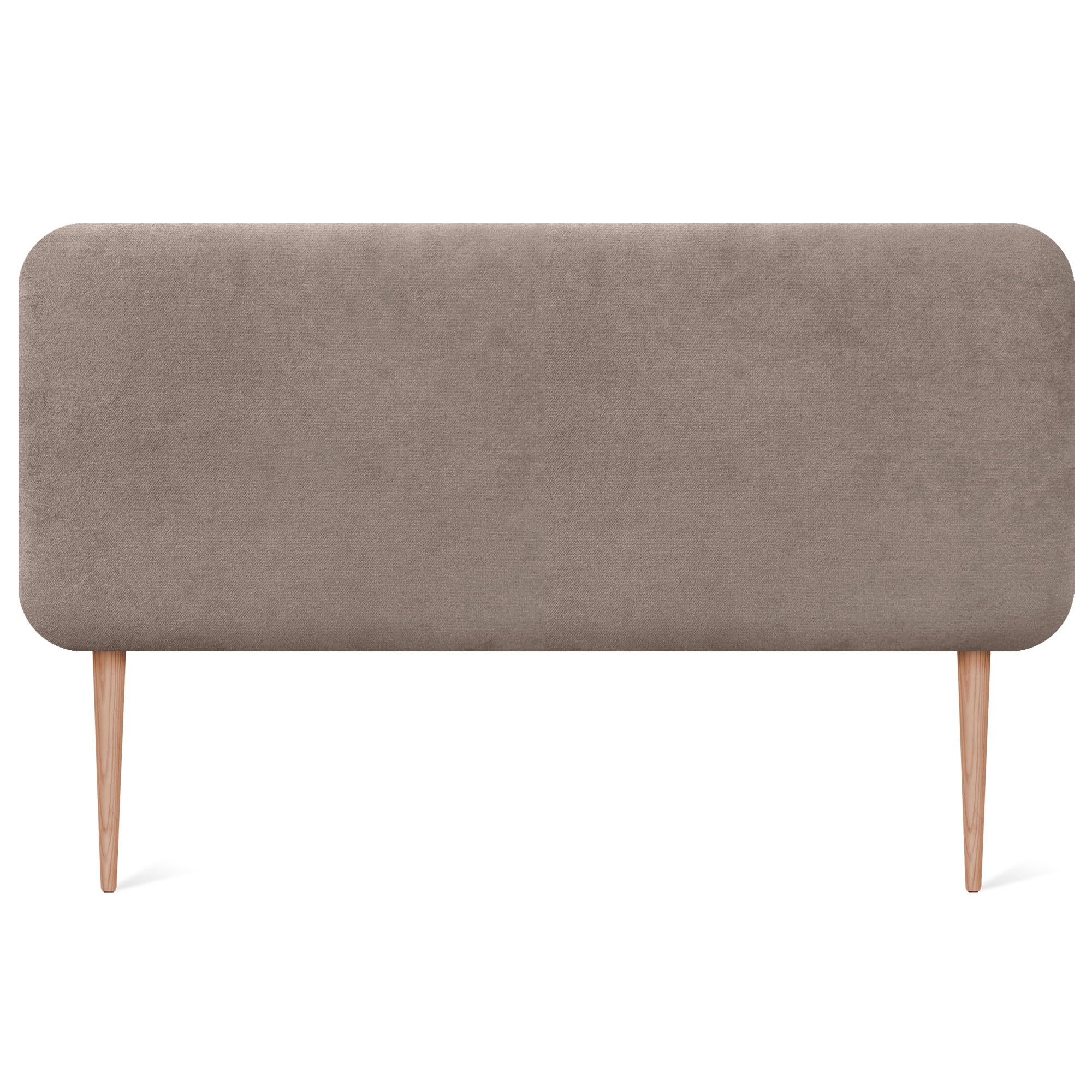 DHOME Testiera Imbottita Liscia Arrotondata in Tessuto Aqualine con Gambe per Parete Acustica Testate Letto Fonoassorbenti Camera da Letto (Terra, 160cm)
