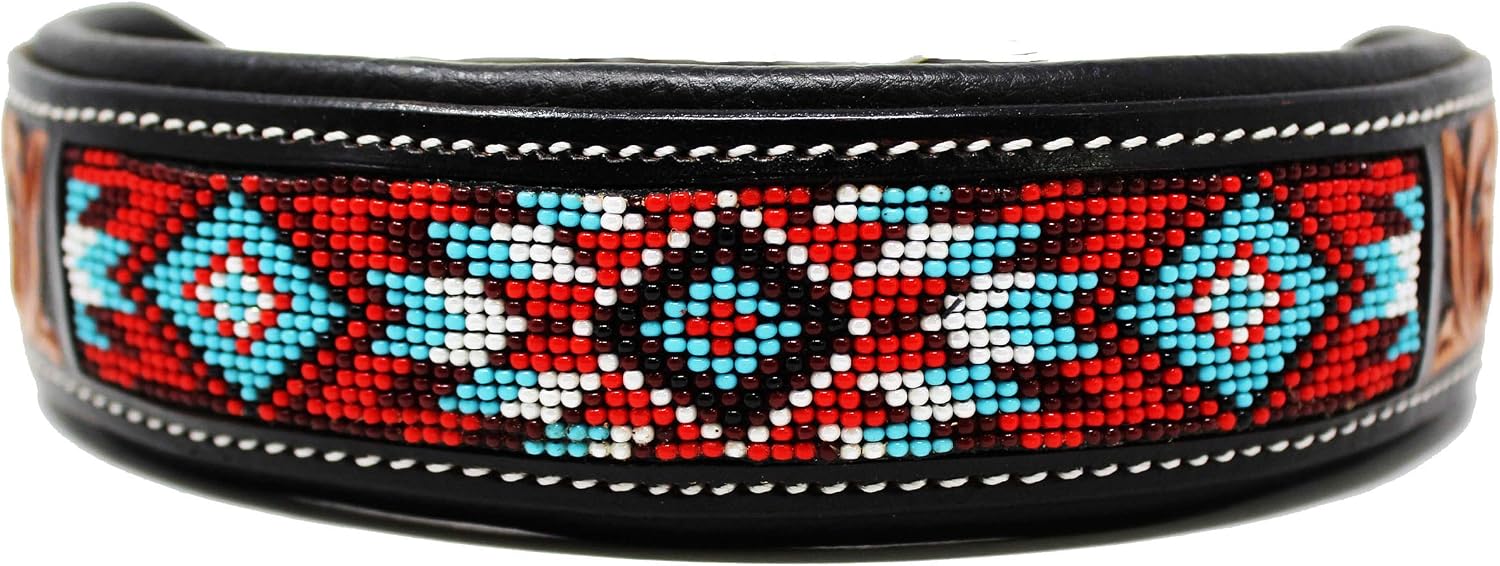 Small 13''- 17'' Dog Puppy Collar Genuine Cow Leather Padded Canine 60151