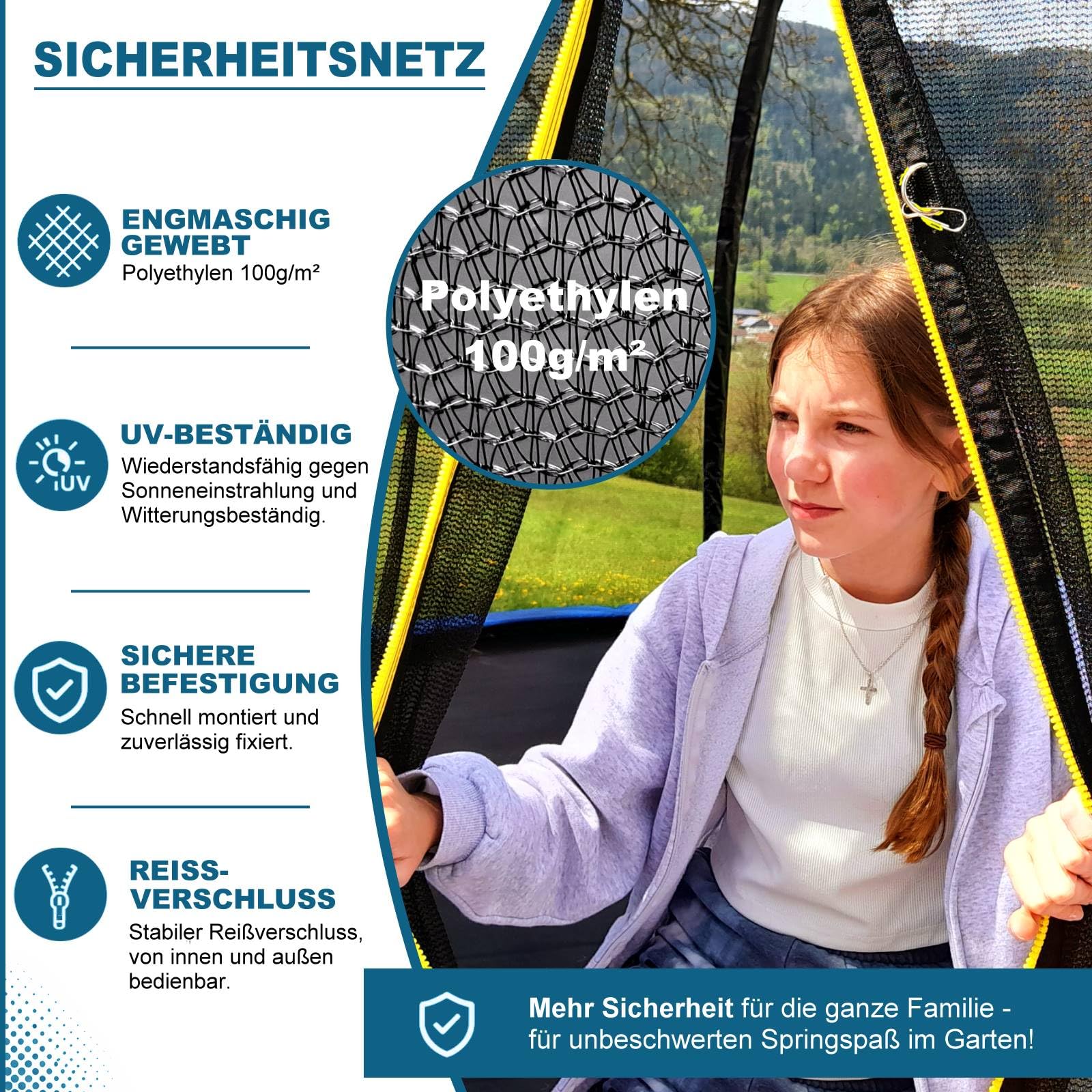 Trampolin Sicherheitsnetz – erhältlich in vielen Größen (HO-OSOH)