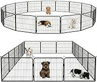 Vista 34 de BestPet Corral para perros 40 pulgadas, 8 paneles Cerca de alta resistencia de metal para ejercicio de mascotas Paneles de cerca