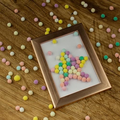 Miniatura 3 de YSHIHE Juego de 530 pompones multicolor para manualidades, 400 colores de caramelo claro, alta elasticidad, varios tamaños, 100 ojos saltones y 20