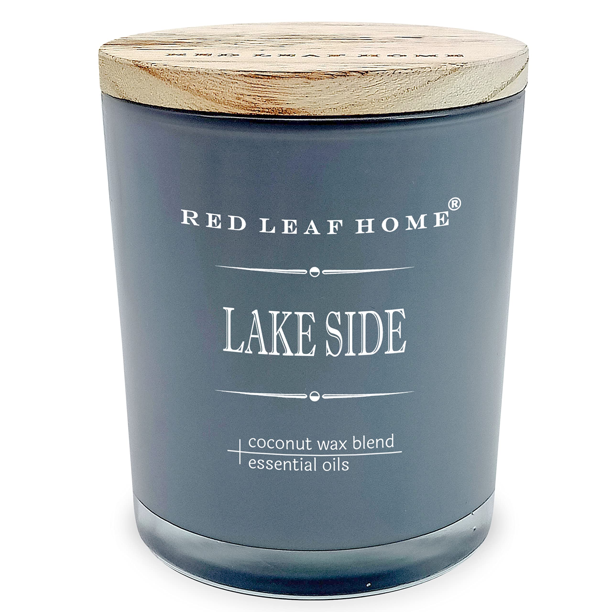 Red Leaf Home Lake Side Candle - The Man Collection, Large - 15 Ounce Grey Jar