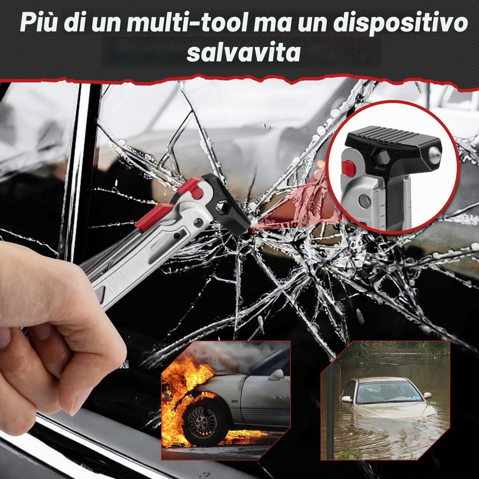 BIBURY Pinza Multiuso,22 in 1 Pinza Multifunzione in Acciaio Inox, Pieghevole con Forbici Potenziati e Martello,Utensile Multifunzione con Serrature di Sicurezza per Esterno,Campeggio,Emergenza