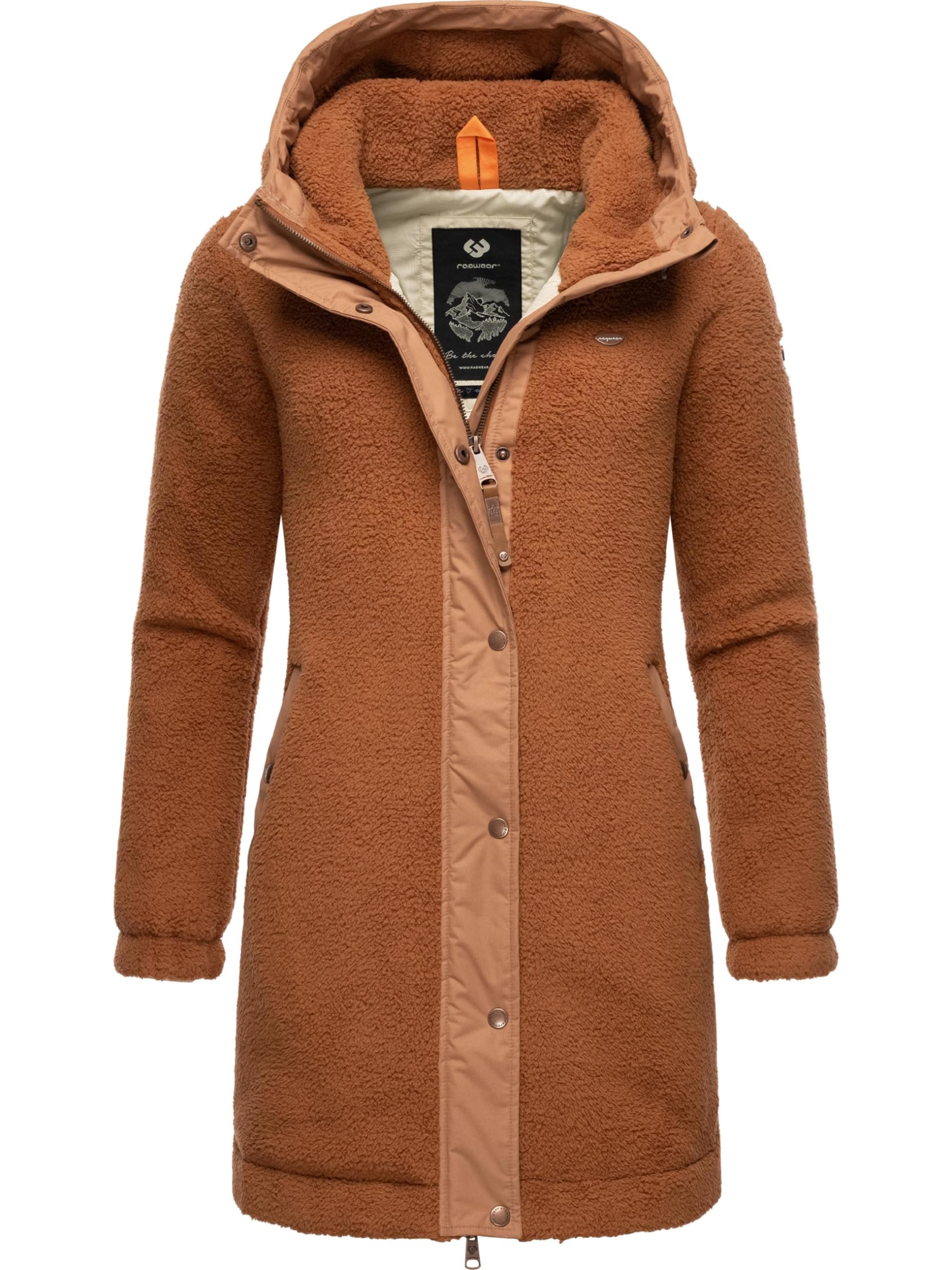 Ragwear Chaqueta corta de forro polar para mujer con capucha, tallas XS-6XL
