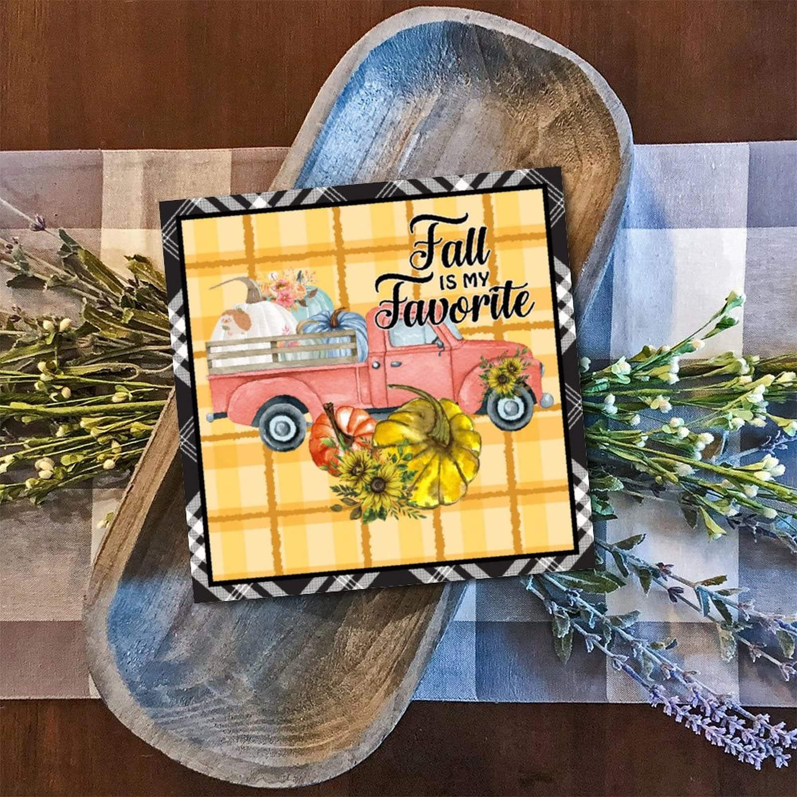 Panneau bois citrouille tournesol déco maison minimaliste
