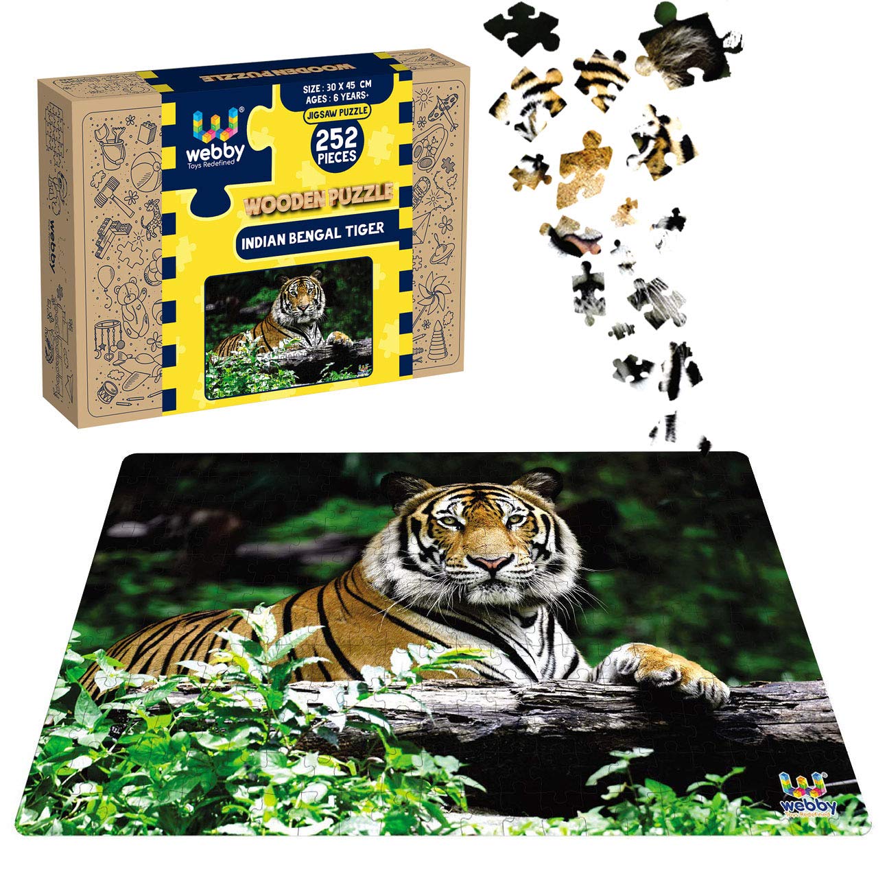 Webby Indian Bengal Tiger Wooden Jigsaw Puzzle, 252 Pieces - Kids (B08HJXXSCG) Amazon Price History, Amazon Price Tracker