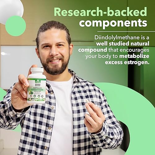 Miniatura 8 de Suplemento de estrógeno dim para armonía hormonal y salud de la piel, suministro de 2 meses - 200 mg de diindolilmetano para el equilibrio del