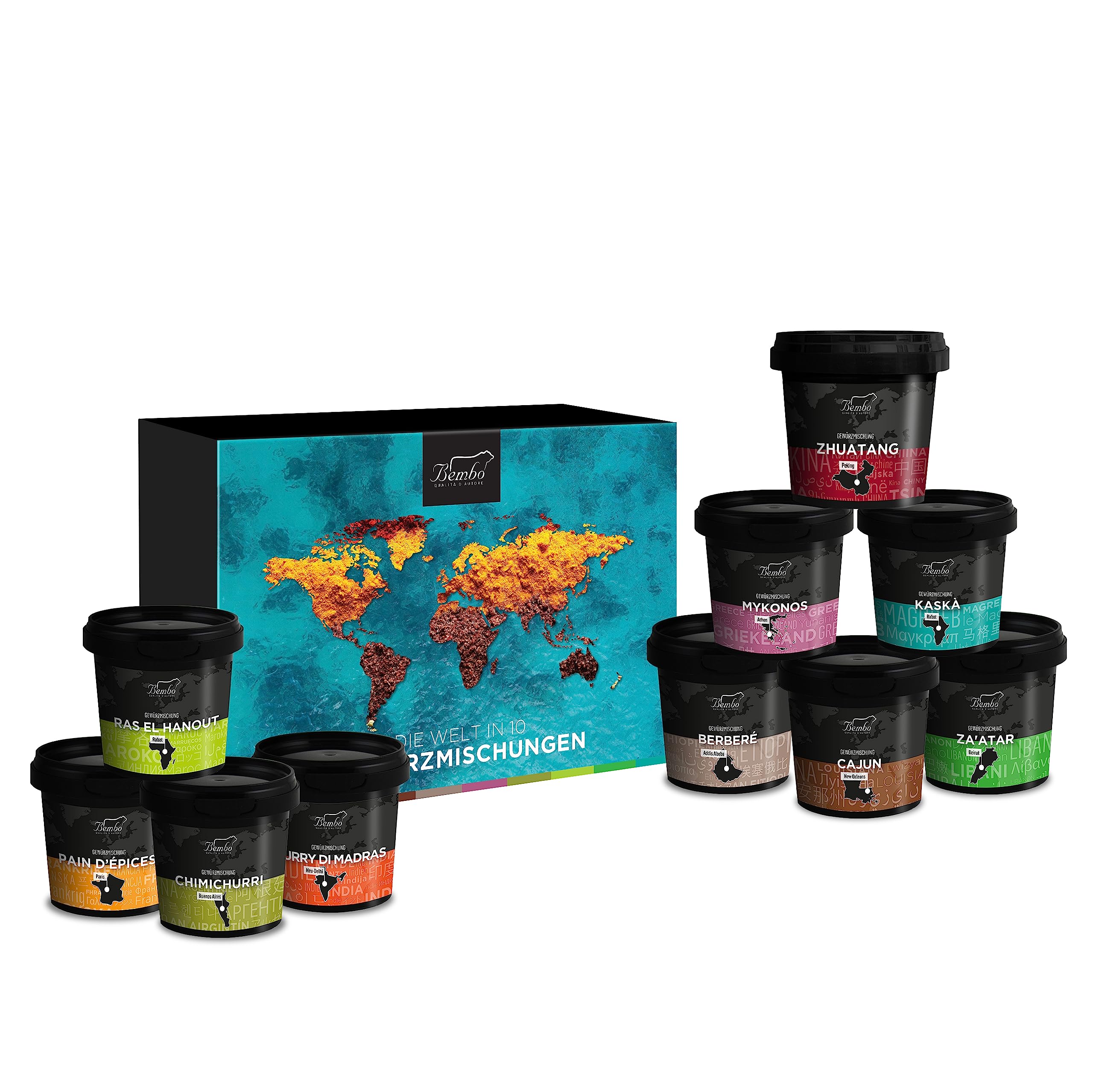 Gewürzmischungen von Bembo - Die 10 bekanntesten Gourmet-Gewürzmischungen - Geschenk für Männer oder Frauen, Jubiläum, Geburtstag, Weihnachten