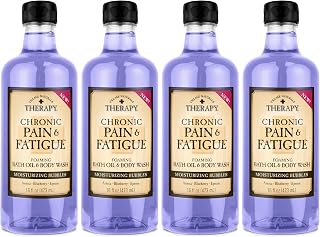 Village Naturals Therapy, Chronic Pain & Fatigue Foaming Bath Oil & Body Wash, 16 oz, Pack of 4