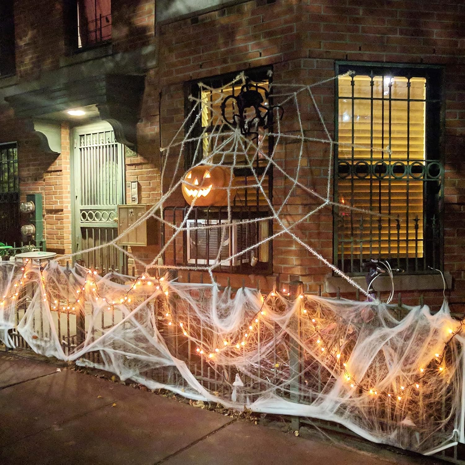 ハロウィン不気味な布、不気味な不気味なハロウィンデコレーション(ホワイト) 【ジャックオーランタンパンプキンライト】 7枚パック