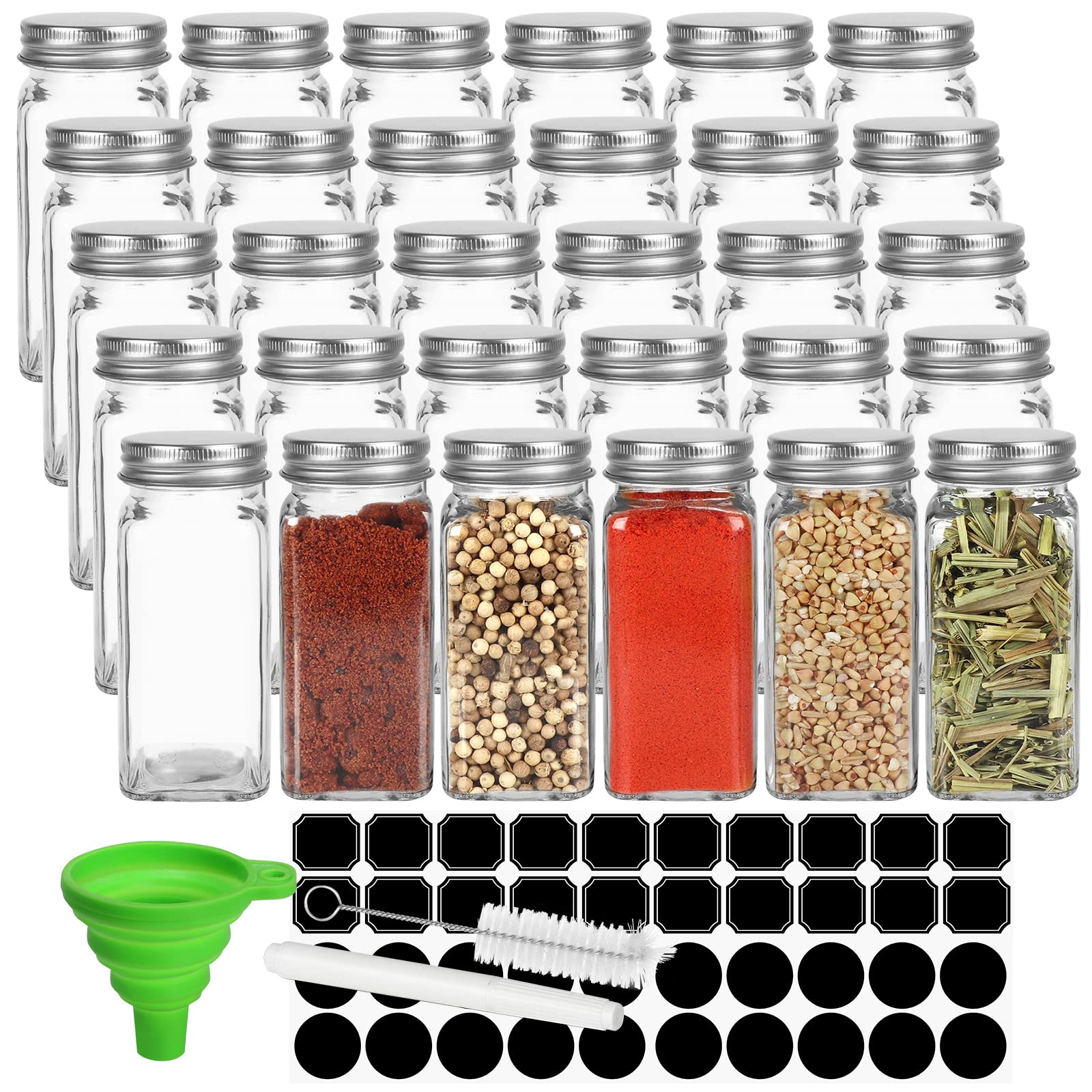 Keketin 30 Pack Glass Spice Jars