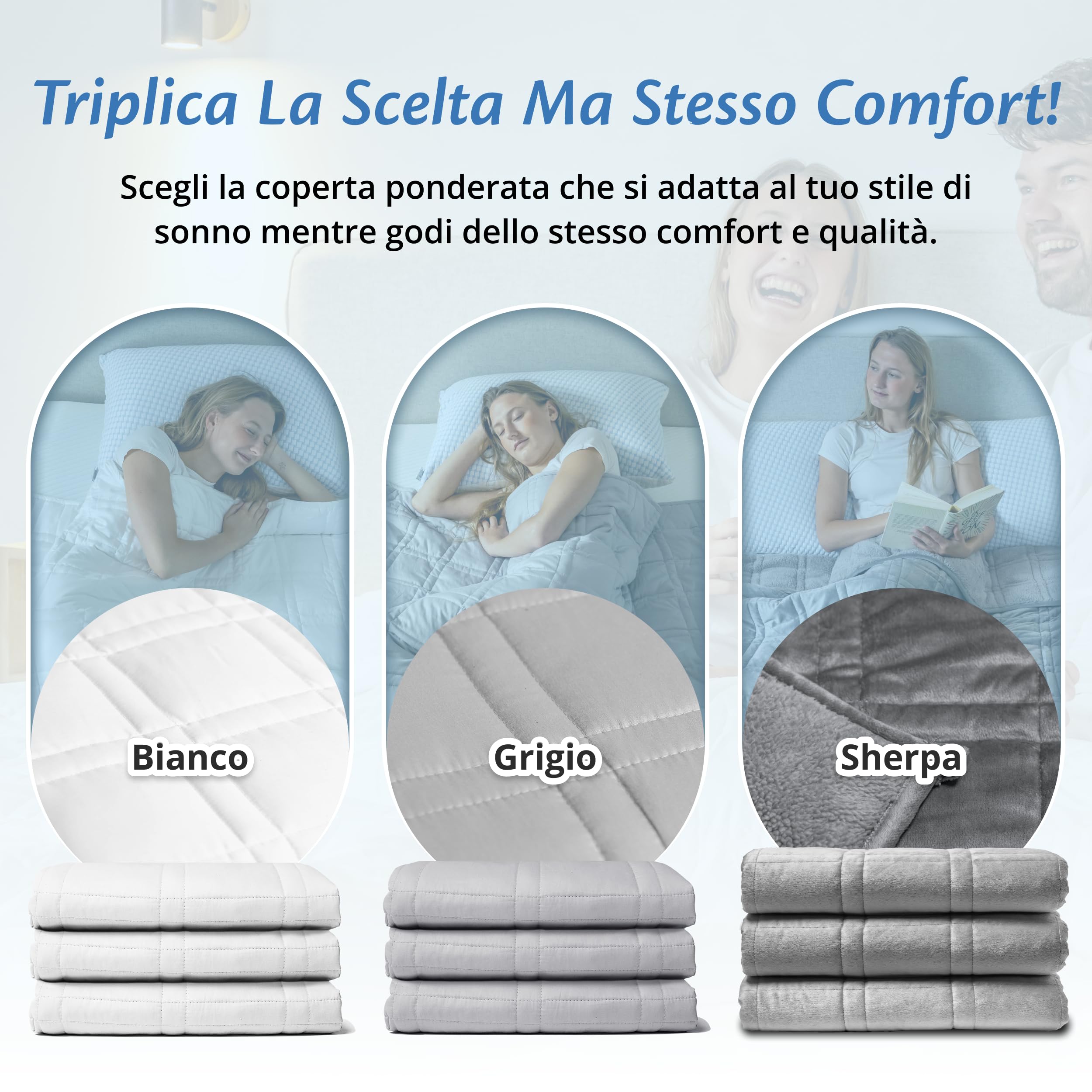 Ella Coperta ponderata per adulti 150x200 11kg - Coperta pesante rilassante per il sonno e antistress - 7 strati, perle di vetro ipoallergeniche, strato esterno in morbido cotone - Weighted Blanket