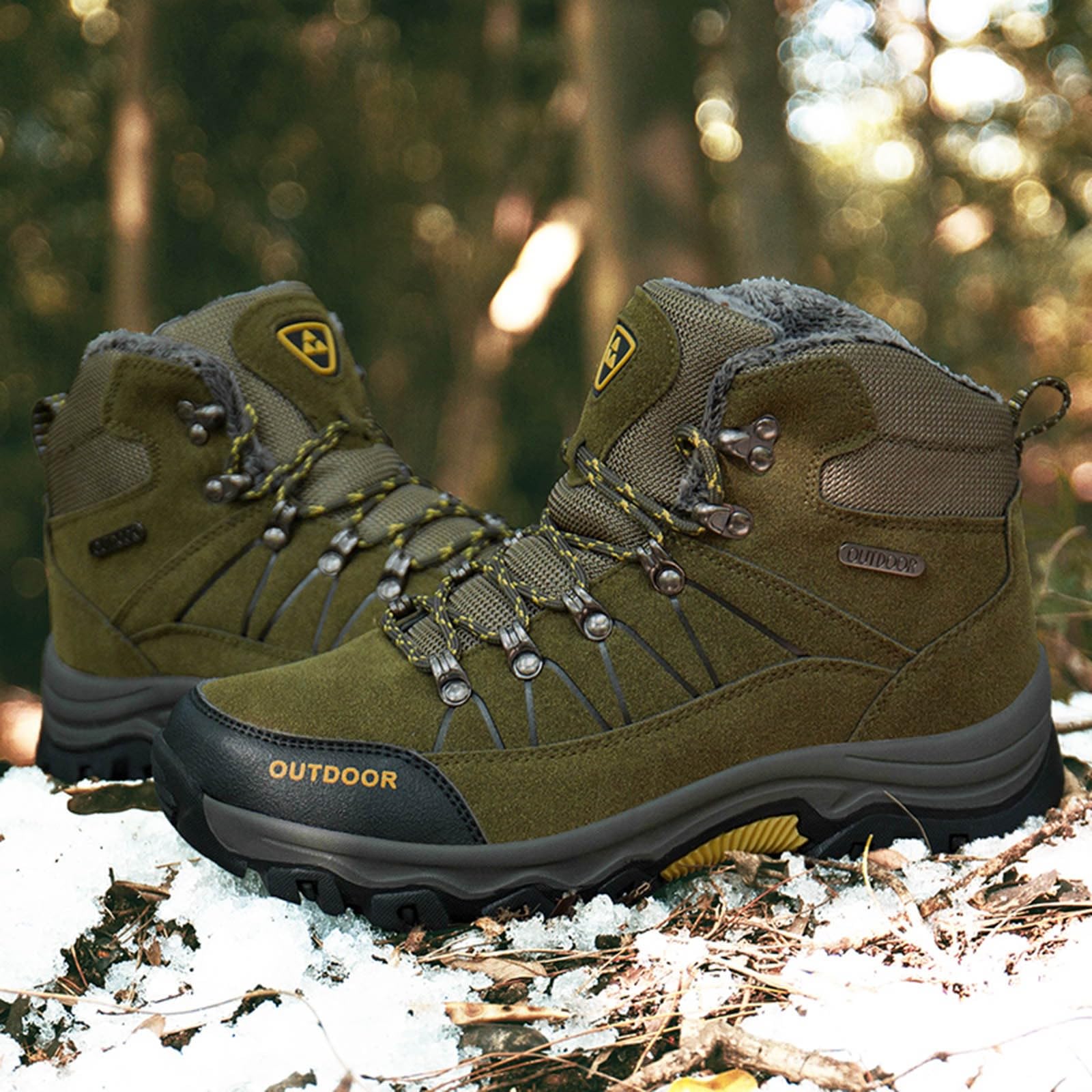 Botas Impermeable Hombre:Botas Senderismo Calientes Zapatillas Trekking Aire Libre Montaña Antideslizante Impermeables de Caza Adulto Hunter Campo