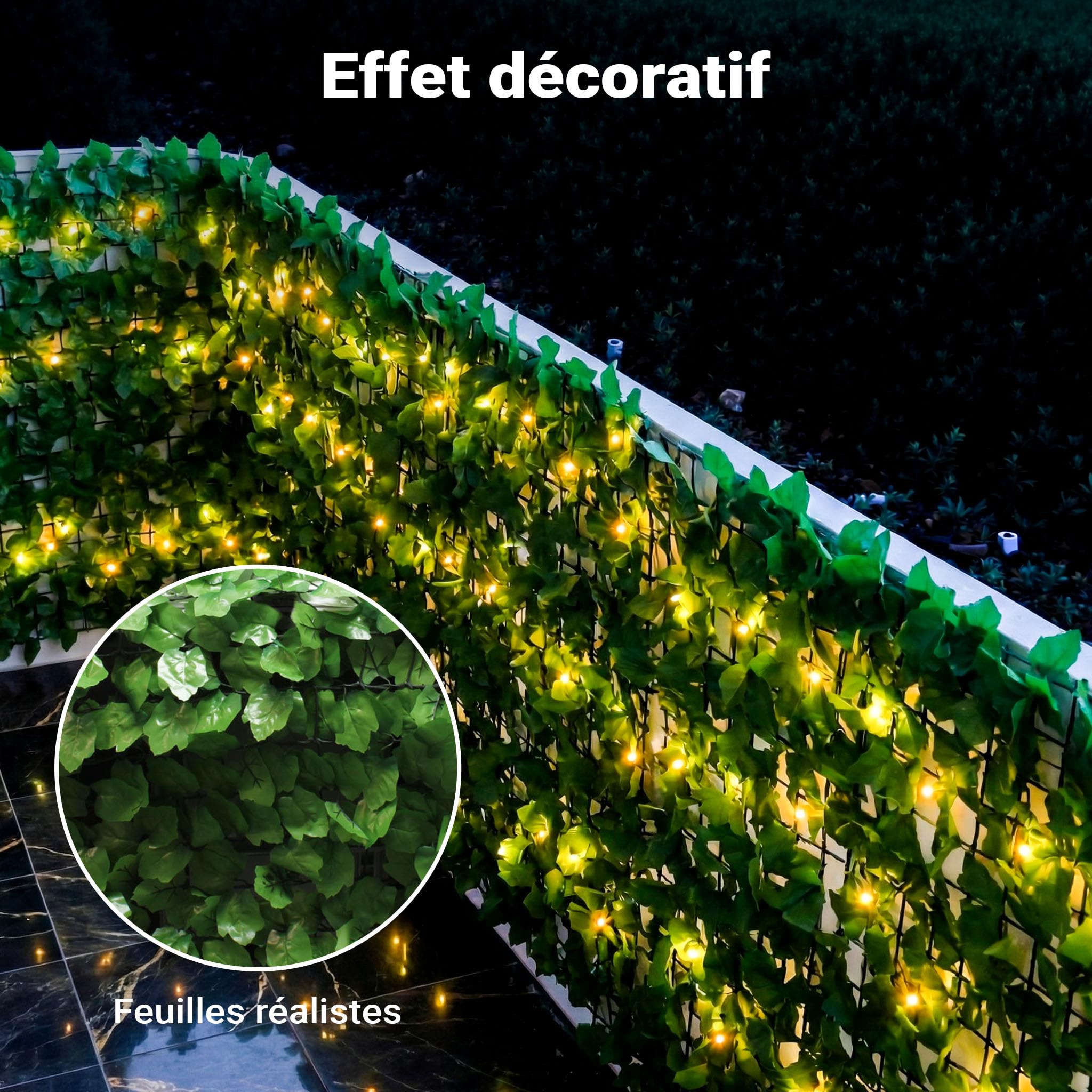 WilTec Clôture Pare-Vue Design Feuillage – 300 x 100 cm – en PE & Plastique – Paravent extérieur comme Habillage de Mur, Brise-Vue Jardin clôture, Bâche à Grillage