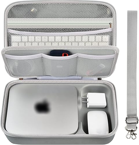 Funda compatible con Apple 2023 Mac Mini M2Mac Mini M1 y Mac Mini modelo anterior, organizador de electrónica dura para teclado, mouse mágico,