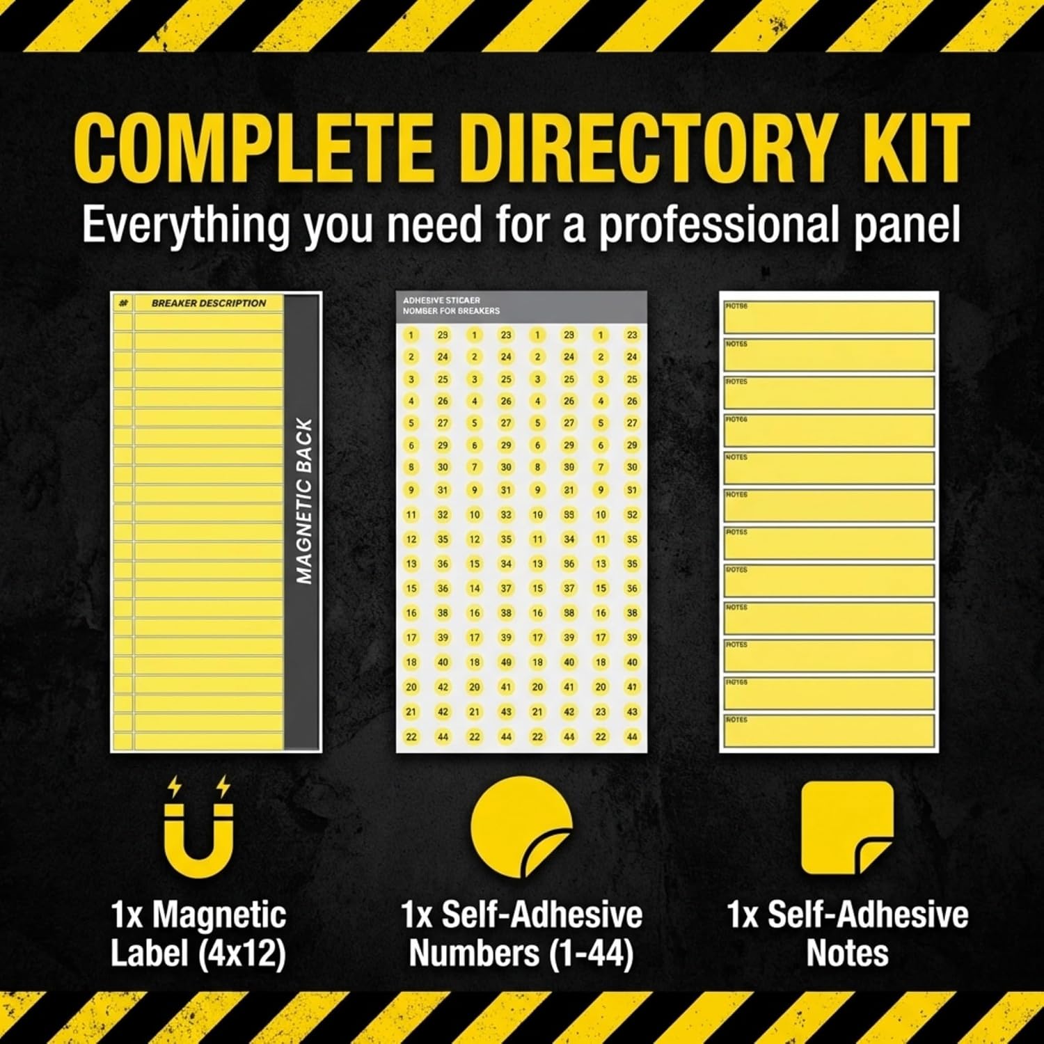 Performore Circuit Breaker Panel Labels - 4x12 Inch Magnetic Circuit Panel Directory Sign - Includes 1 Pack of Note Stickers and 1 Pack of Number Stickers - Ideal Labels for Electrical Panel Box image 3