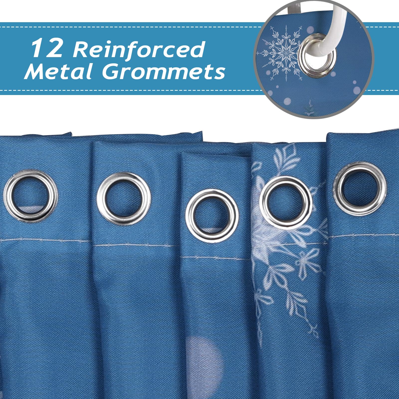 Bonhause Christmas Gnomes Snowman Shower Curtain - Image 4