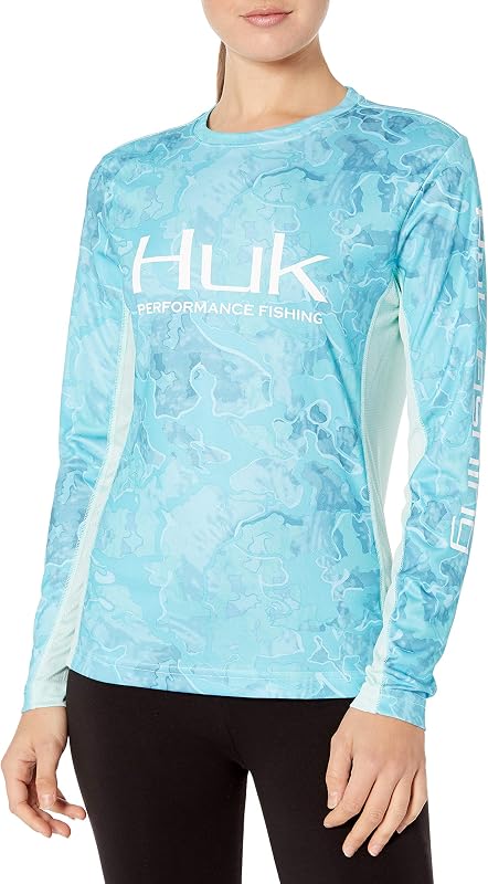 Camisa Feminina de Manga Longa Huk Icon X Camo para Pesca H6120021