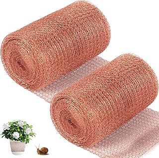 2 Rolle 12.7cmx6m Kupfernetz: Reines Kupfergeflecht, Kupferband Gegen Schnecken Mäuse, Schneckenzaun Reinem, Schneckenzaun Kupfergeflecht für Garten Schädlingsbekämpfung und zur Abwehr von Gewürm